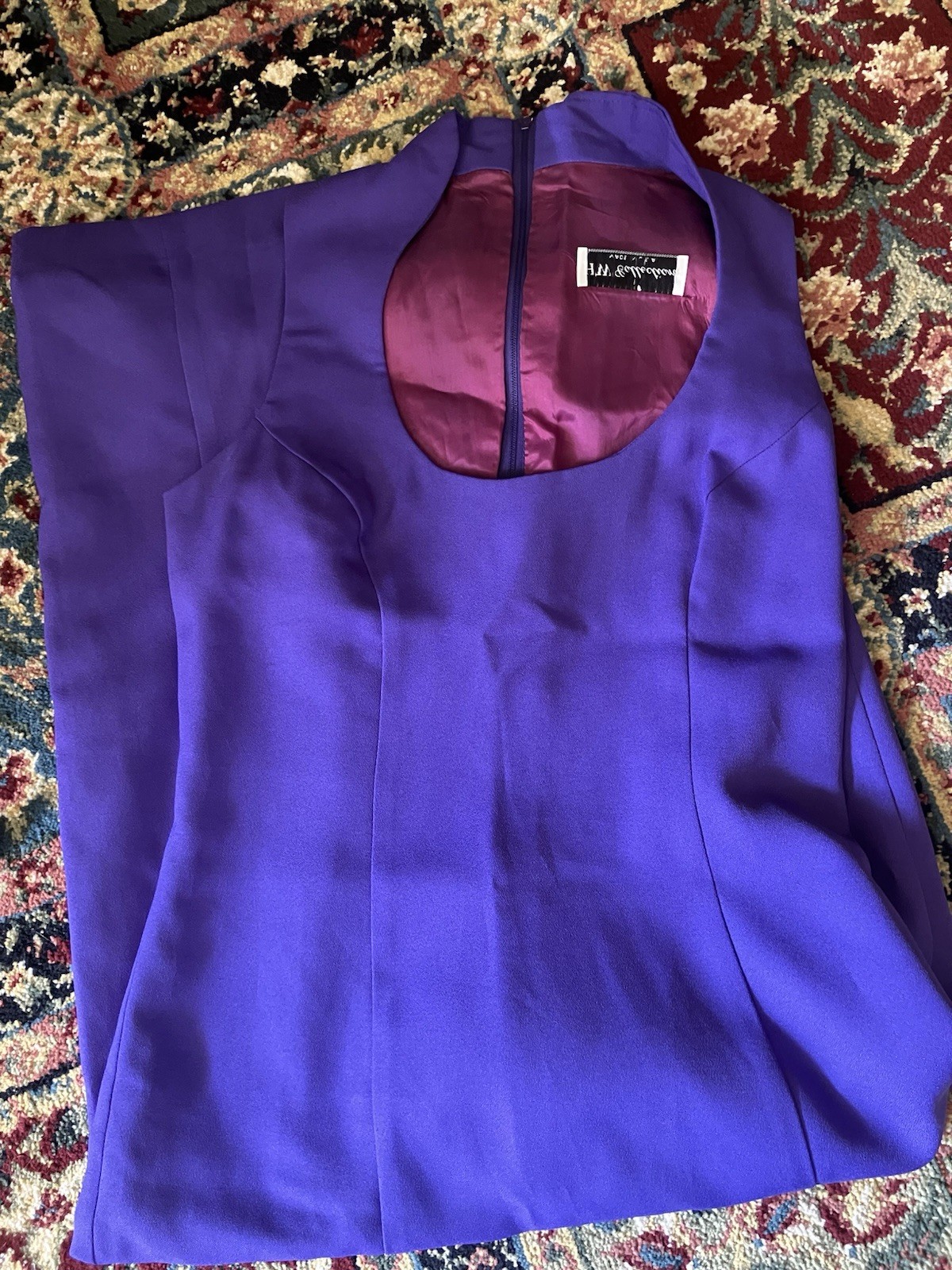 vintage HW collections 80’s-inspired deep purple dress
