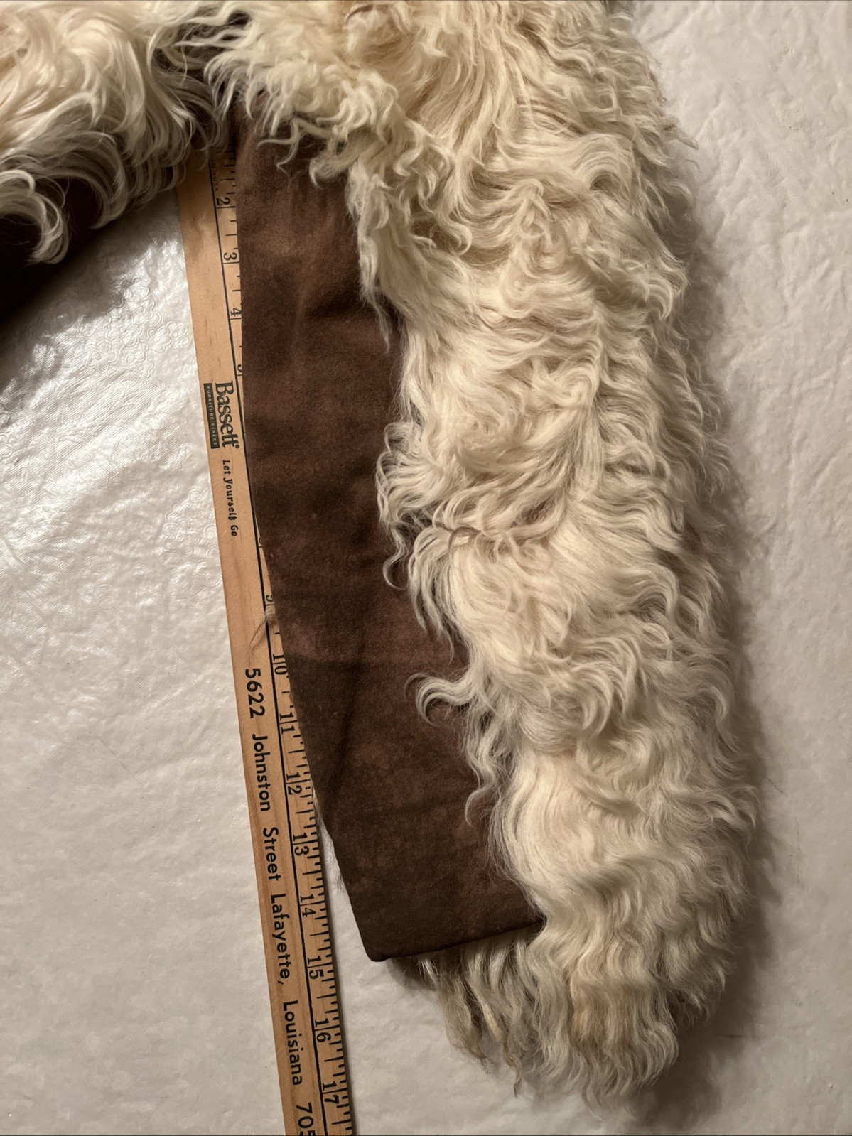 vtg MONGOLIAN SHEEPSKIN SHEARLING LAMBSKIN white fur coat SHEEP LAMB mob wife