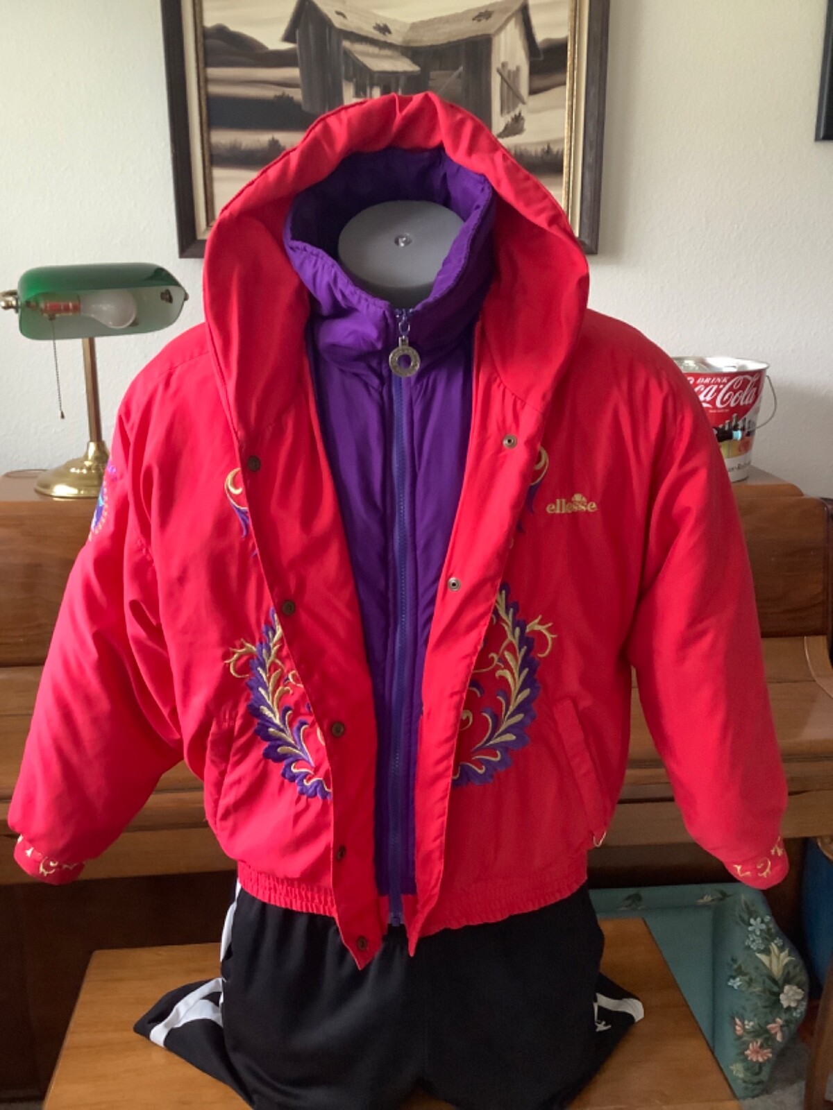 Vintage 80s Womens ELLESSE Ski JACKET Coat SIZE 44 Winter Parka RARE Unisex