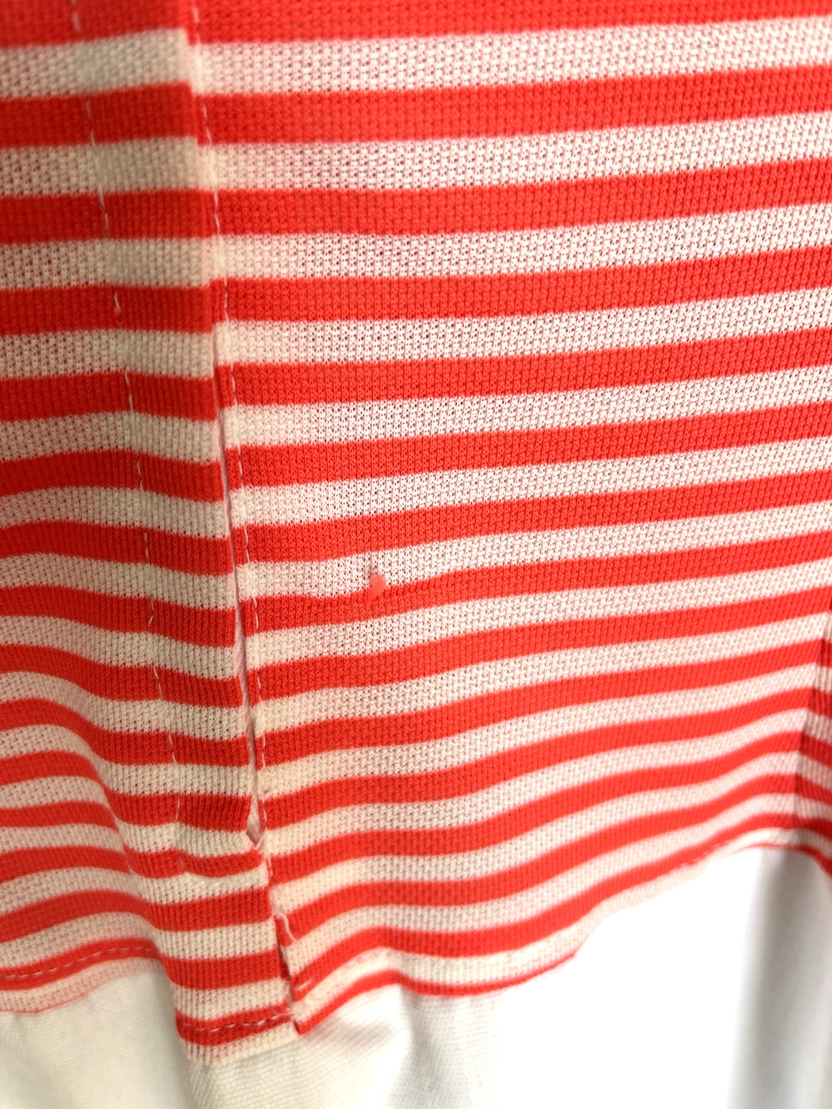 Vintage 1960s 70s Shift Dress Skort Orange White Stripe Shorts Handmade? READ