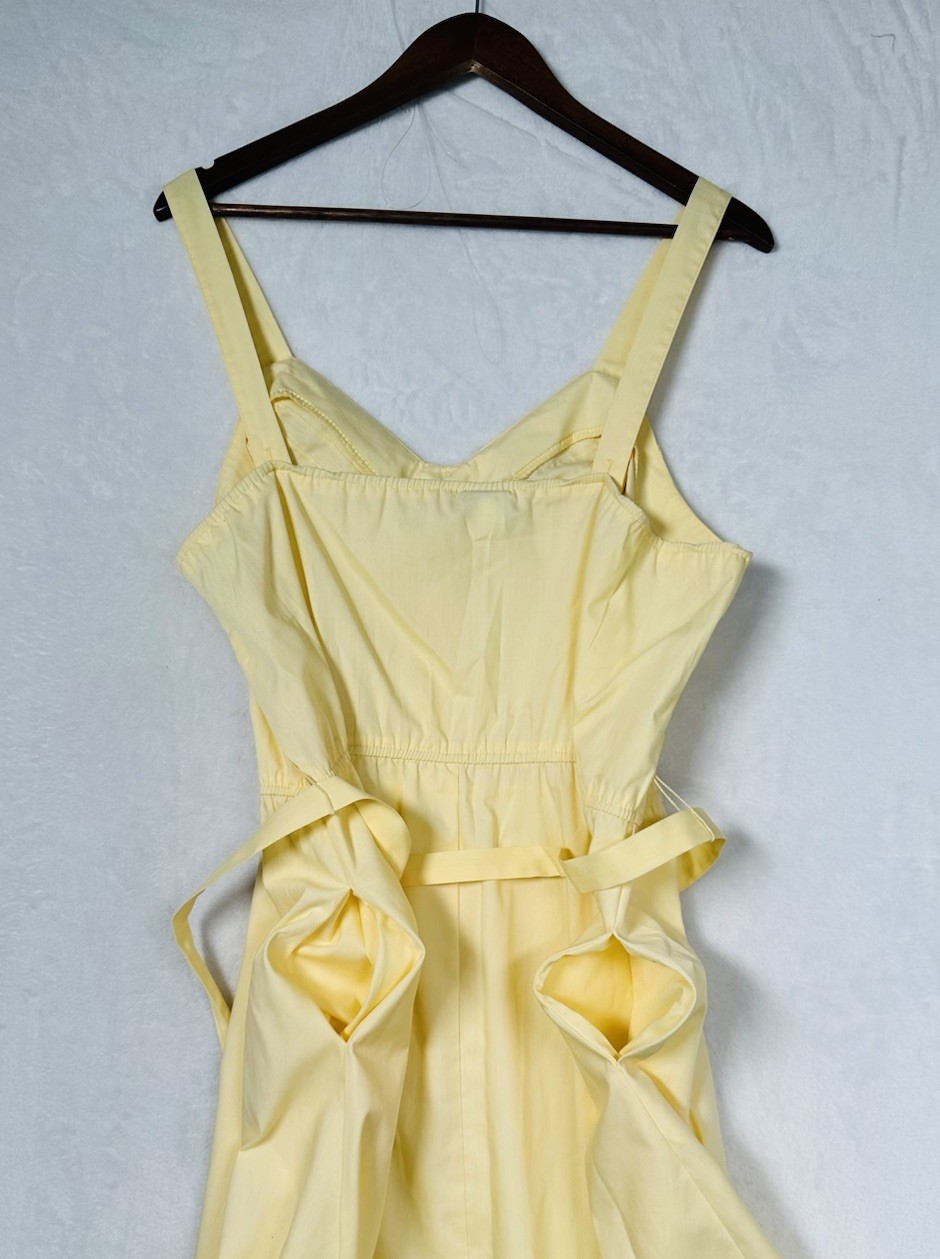 Vintage JC Penney Dress Womens Size 18 Midi Empire Waist Pintuck Bodice 70s