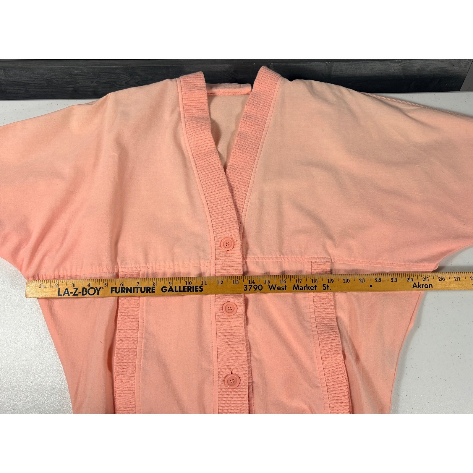 Vintage 80s Kathy Davis Peach Button Up Jacket Womens M mod punk glam colorful