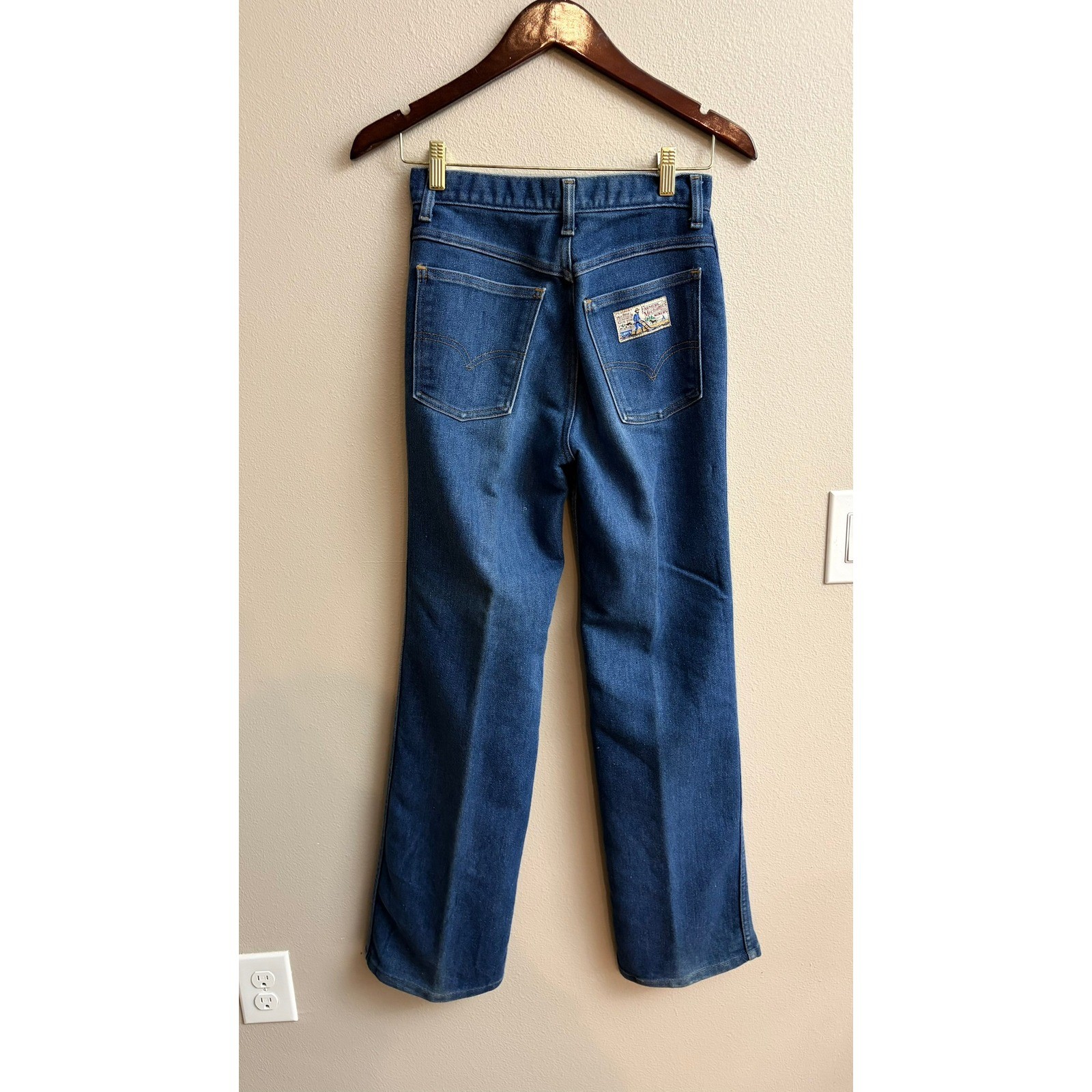 Levi&rsquo;s Plowboy Jeans 26 Vintage High Rise Straight Leg Dark Wash Denim Pants 70s
