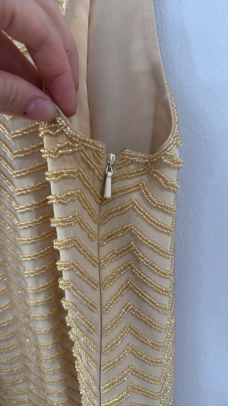 Emanuel Ungaro Vintage 100% Silk Gold Beaded Blouse Sz Medium