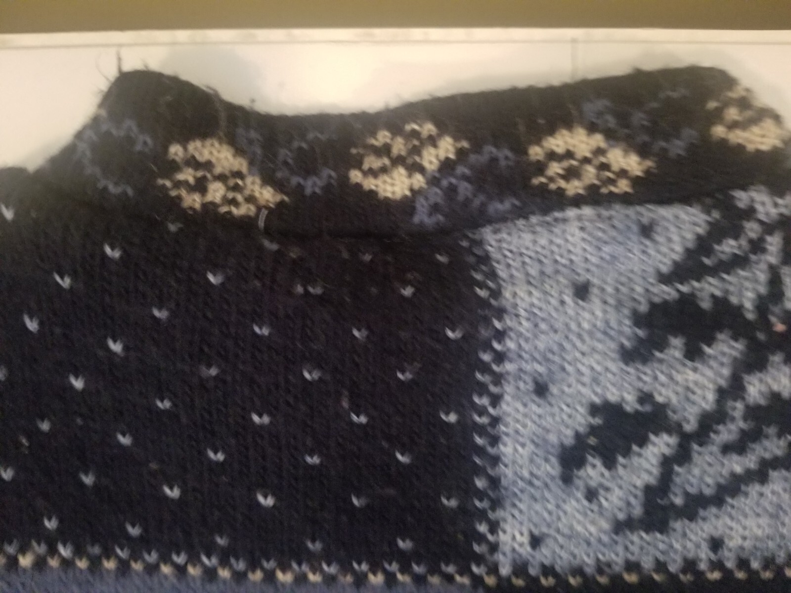 Vintage Adele Sweater Large Knitwear Blue Hearts Flowers MadeInUSA 46&Prime;B/27&Prime;L EUC