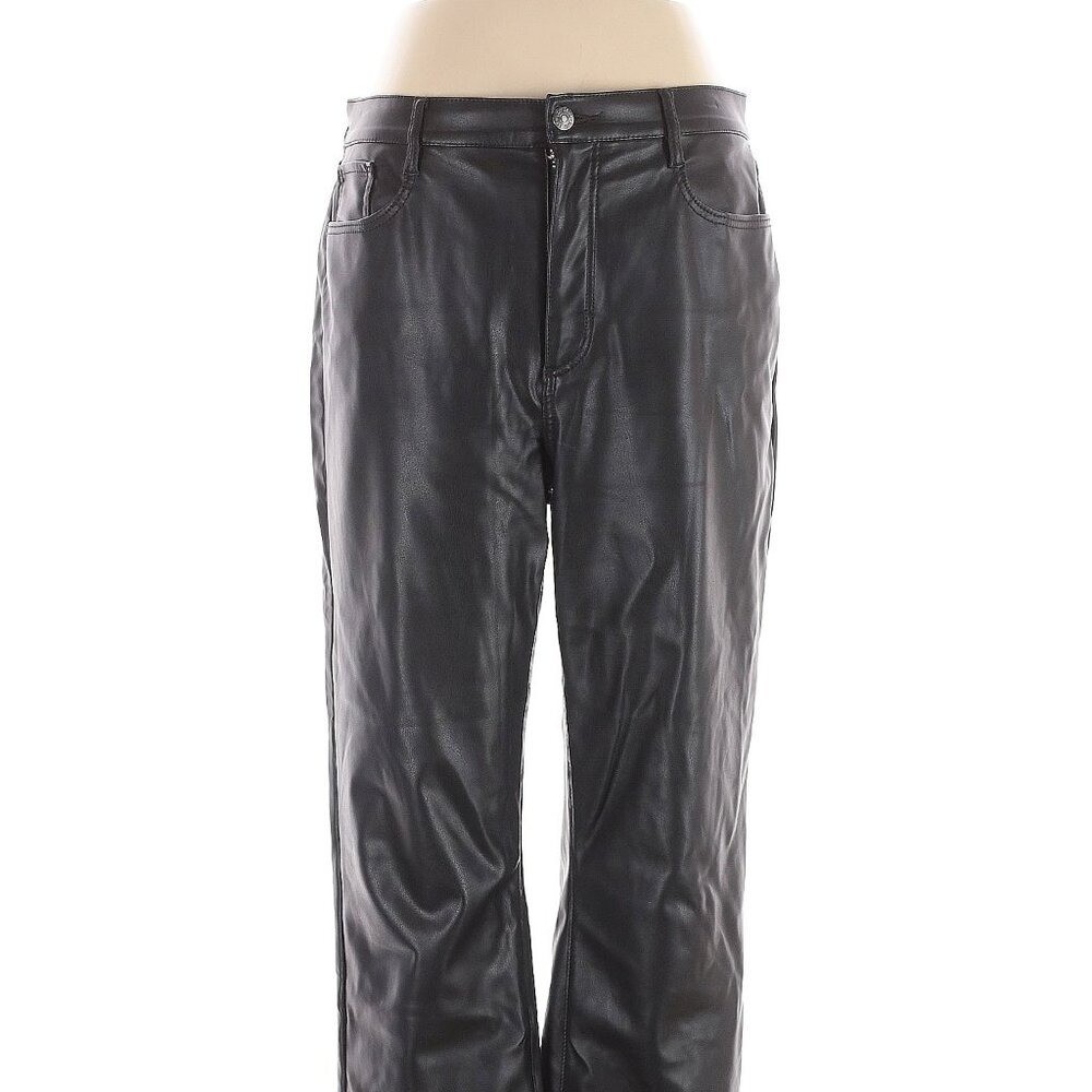 Ann Taylor LOFT Vegan Leather Pants Women&rsquo;s Sz 12 Waist 31 Shiny Biker Moto Goth