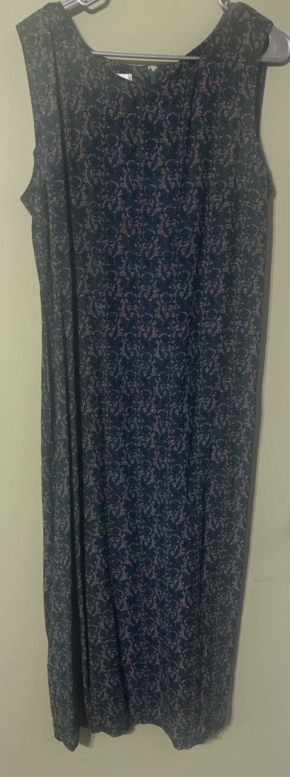 Vintage Elegant LESLIE FAY Dress in Size 18 Emerald Green And Gold
