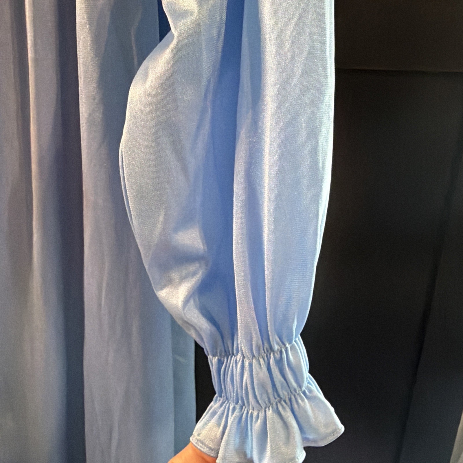 Vintage Gossard Artemis Blue Button Front Housecoat ILGWU Union Made Small USA