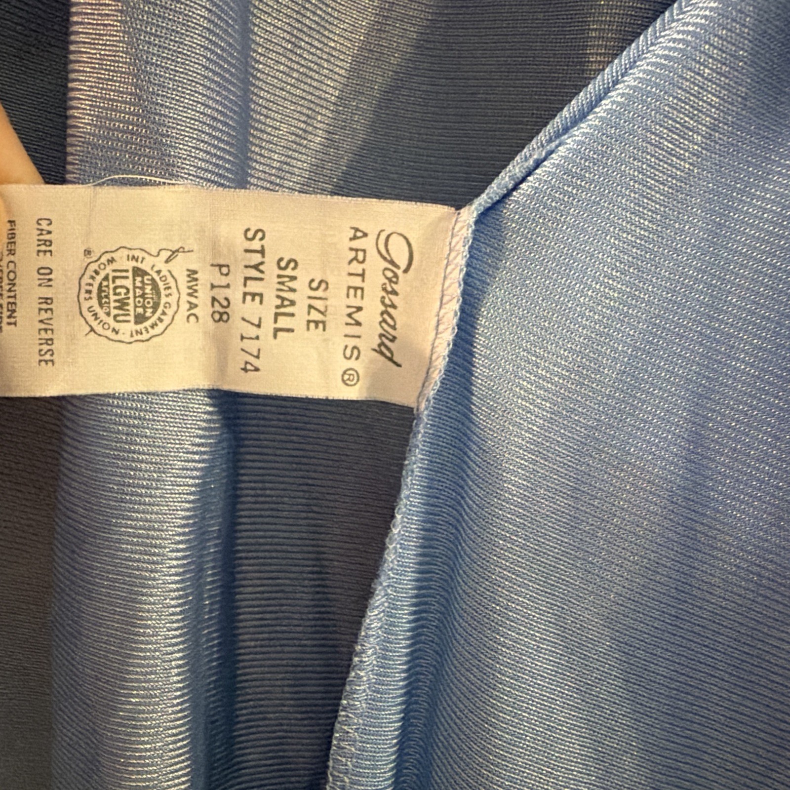 Vintage Gossard Artemis Blue Button Front Housecoat ILGWU Union Made Small USA