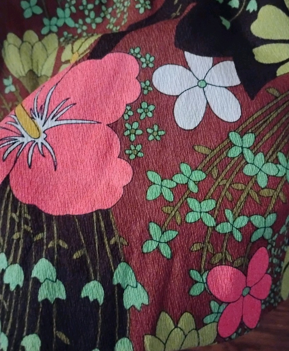 Vtg 60s Hukilau Fashions Hawaiian Barkcloth Maxi Dress 14 Hibiscus Pink Brown
