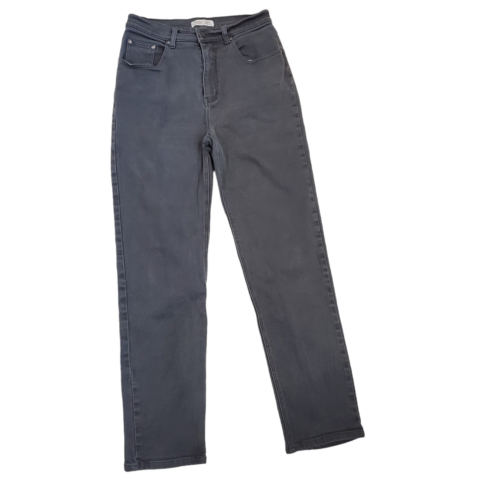 90s Gray Jeans High Waisted Gray Straight Leg Stretch Sz 6 x 29.5 Grunge