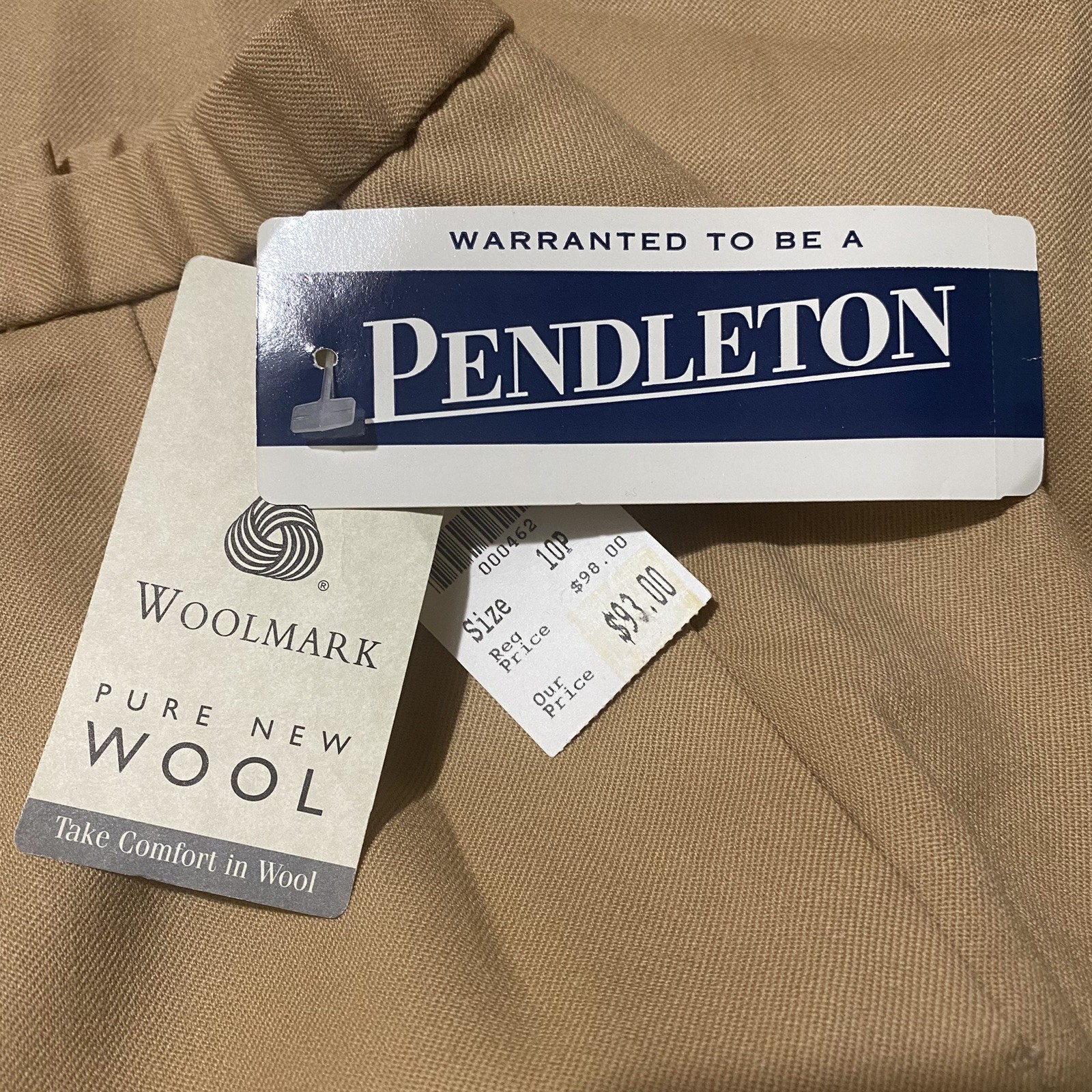 NWT VNTG Pendleton Womens 90’s Power Skirt Sz 10 Tan Solid Wool Classic Preppy