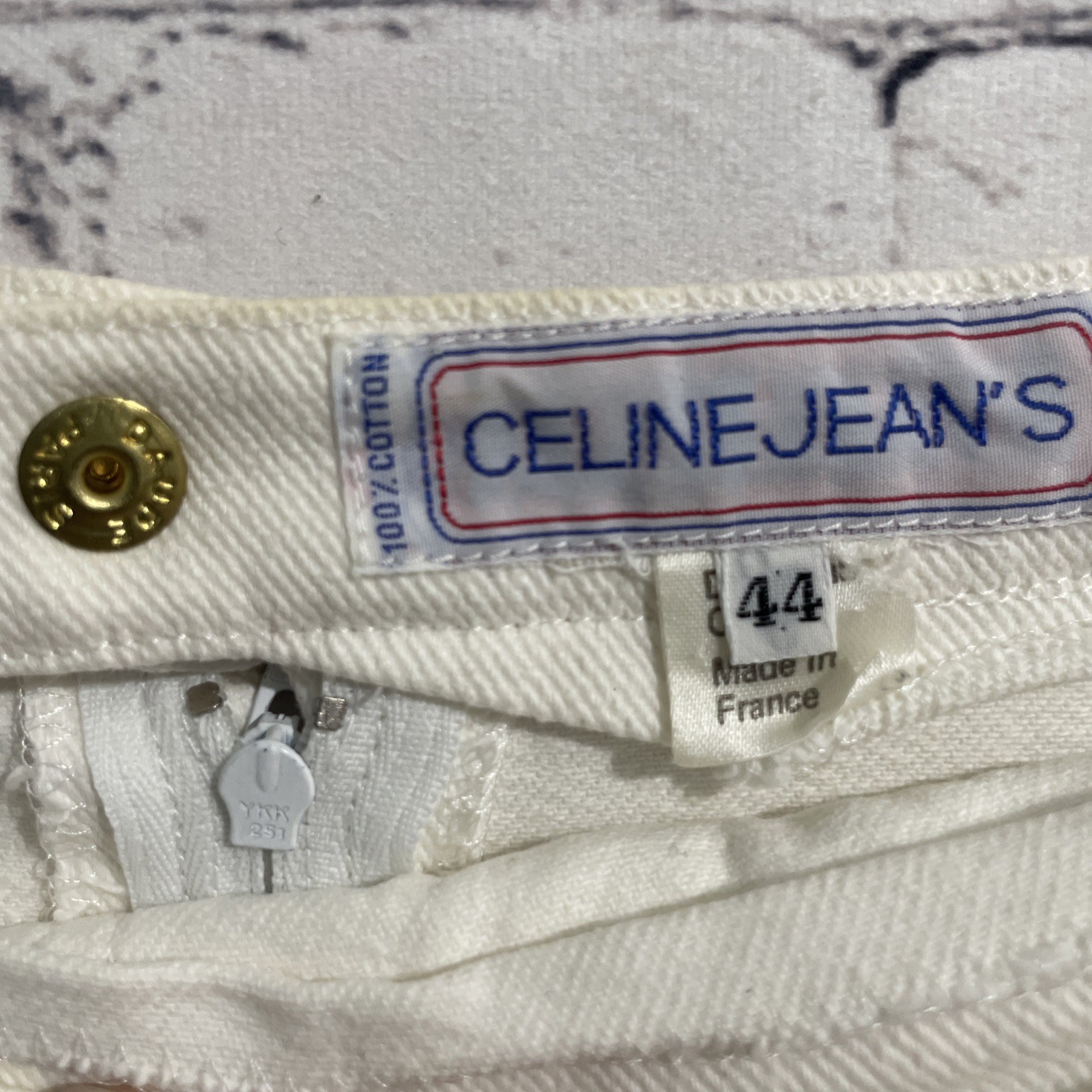 CELINE Vintage Macadam Gold Button 1980’s Cream Skirt Lace Up Stunning MCM
