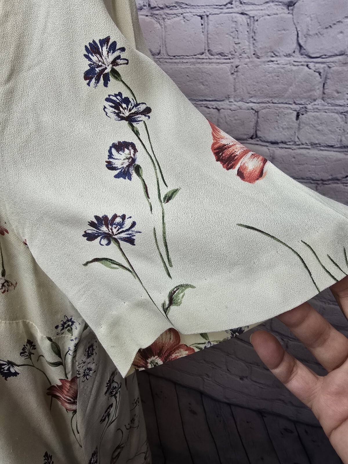 90s Another Thyme Floral Overlay Short Sleeve Dress – Size 18