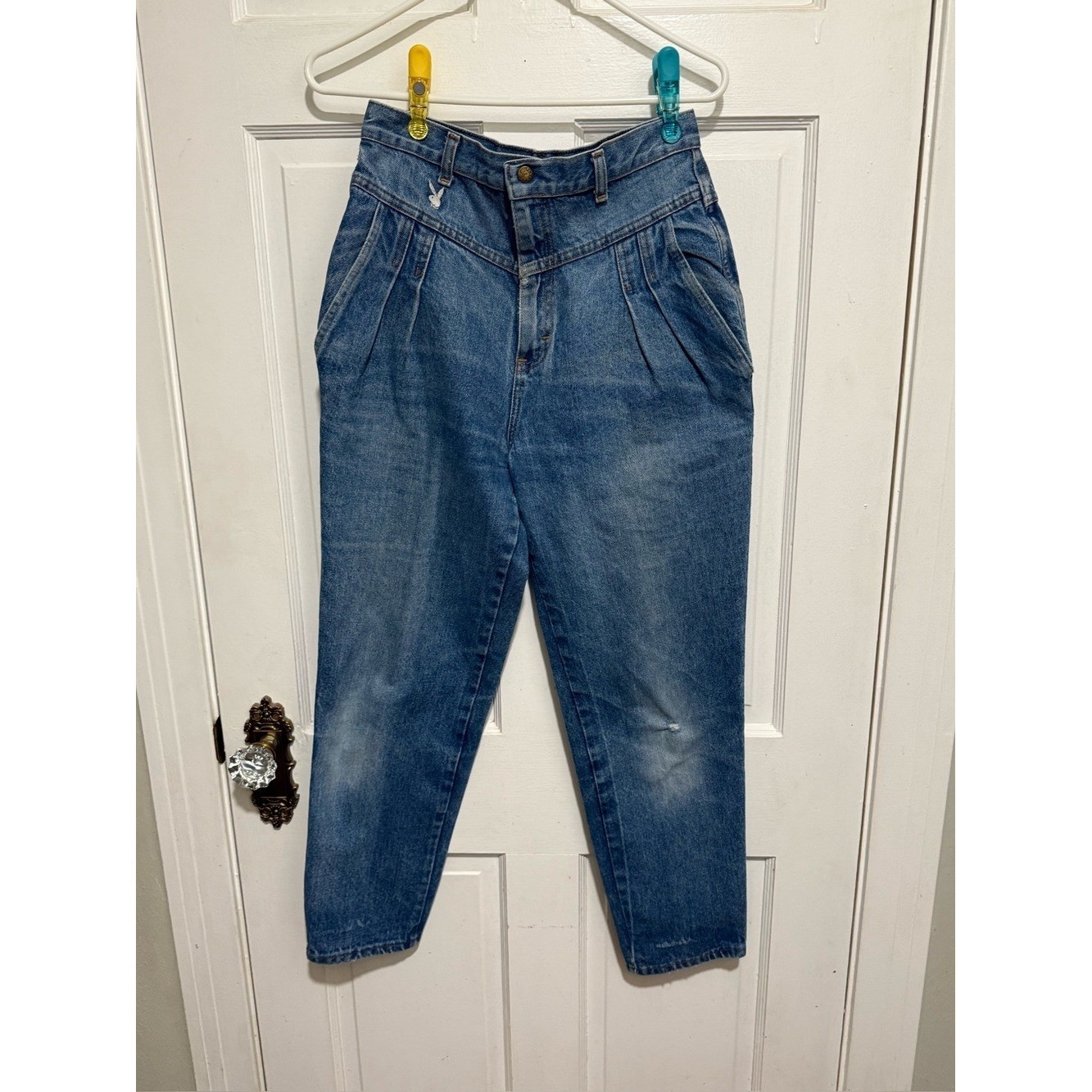 Womens Vintage Playboy Playmate High Waist Jeans Size Small 1980s