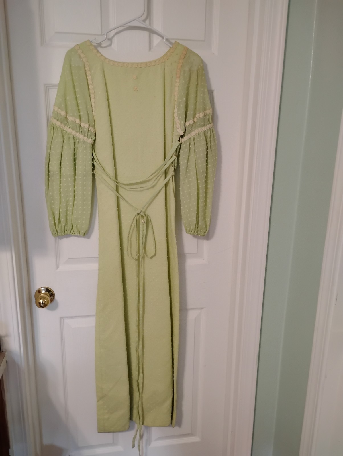 Vintage 1973 Bridesmaids Dress Green Polly/Cotton Lined Size 6