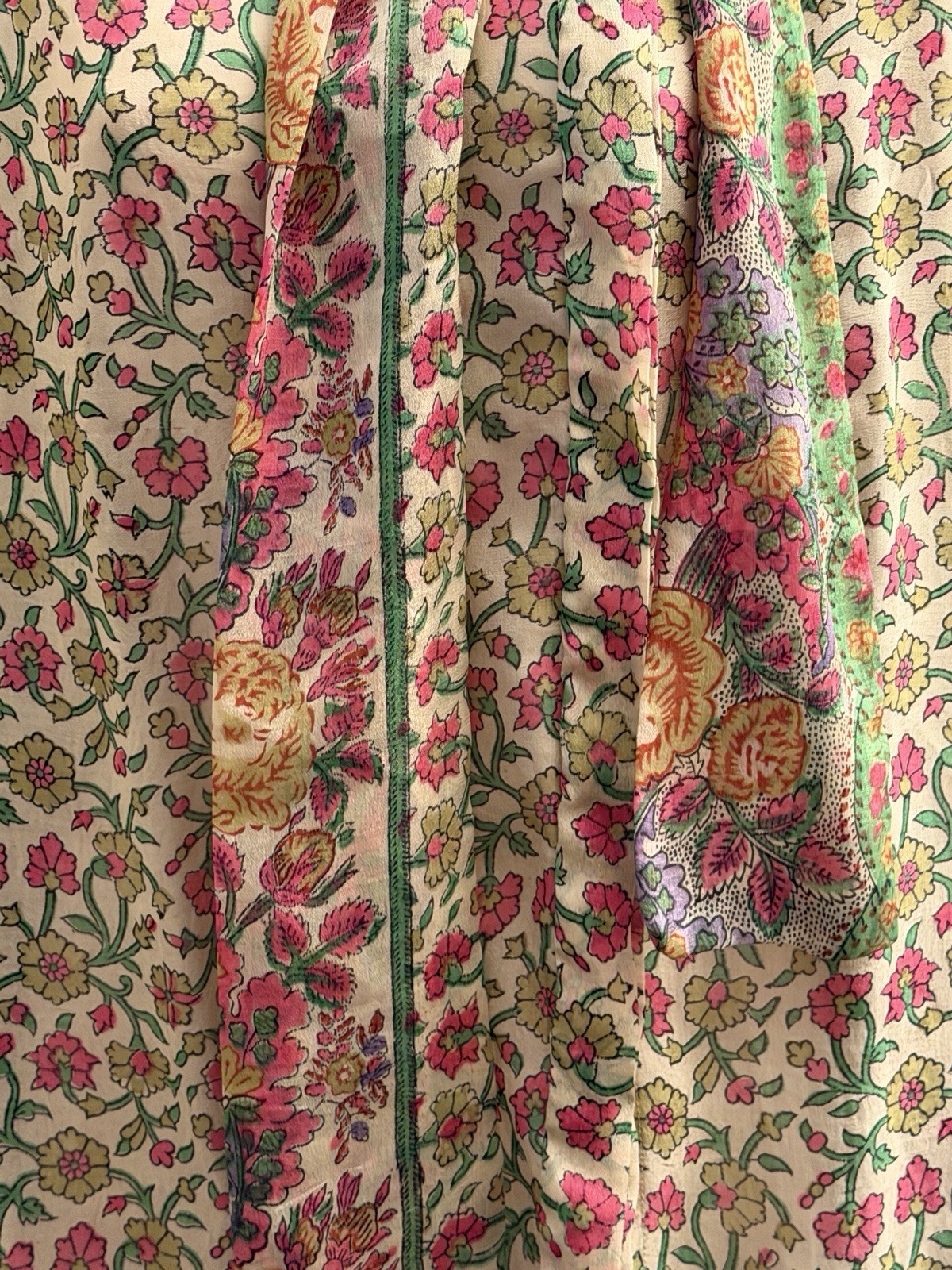JUDITH ANN CREATIONS VINTAGE WOMENS SILK BATIK FLORAL BLOUSE TOP SMALL S BOHO