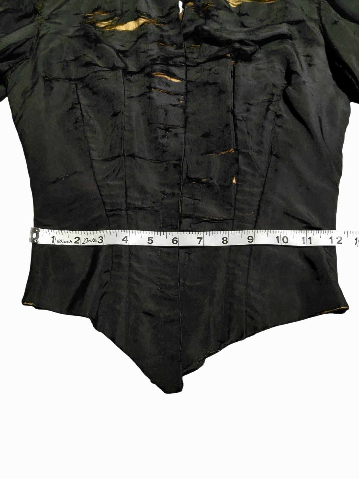 Antique 1890s Victorian Mourning Bodice Silk Faille FrenchJet Beads Wounded Bird
