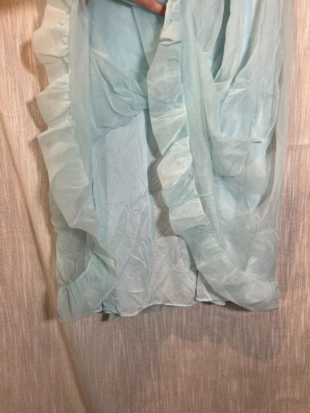 Vintage Gossard Artemis BLUE CHIFFON NIGHTGOWN~Babydoll Nightie*S Sleepwear*Rose