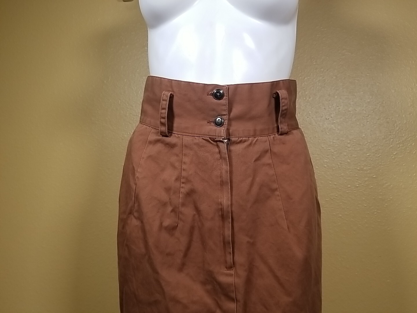 VTG Copper Key High Waist Pencil Skirt Old Money Preppy Business Quiet Luxury