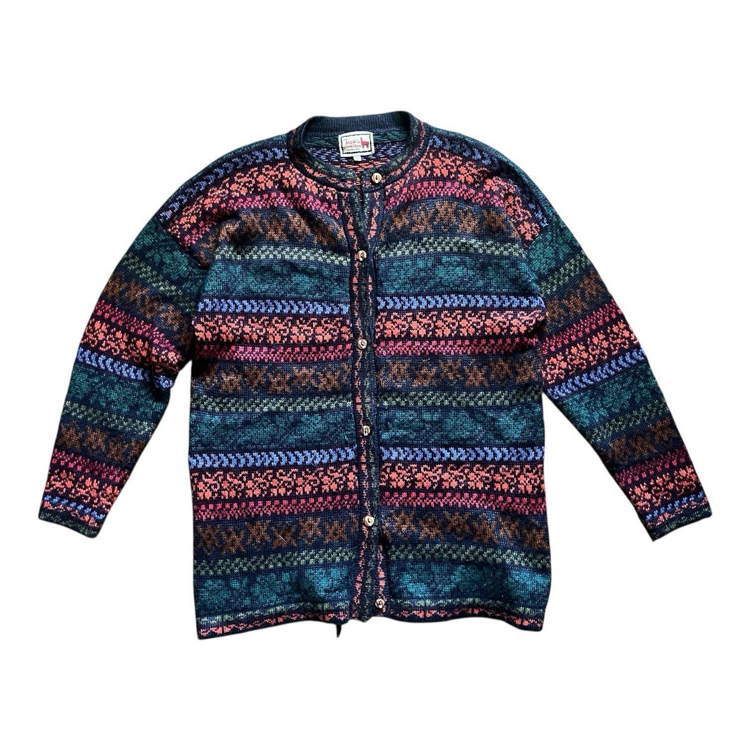 Vintage Alpaca Connection Cardigan Hypoallergenic Soft Sweater 100% Alpaca