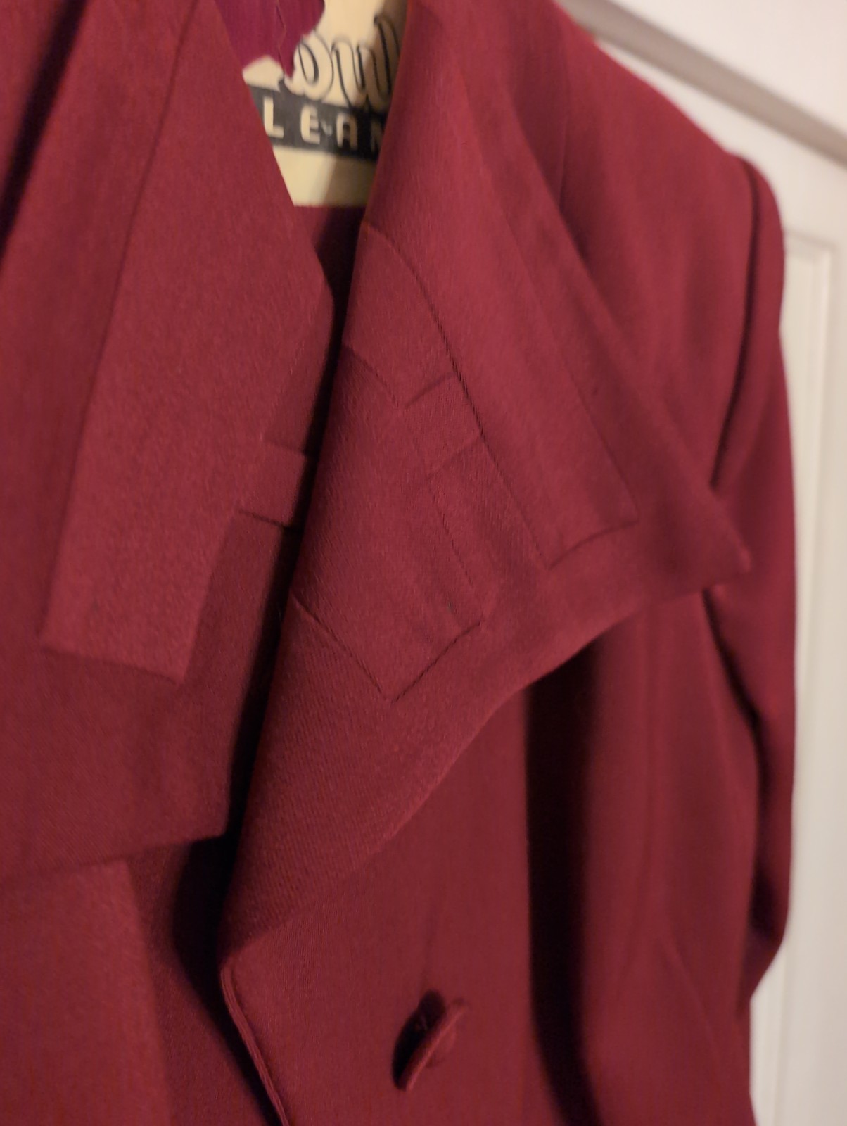 1940s Rummel Abbate California Custom Burgundy Gab Skirt Suit Vintage Wool