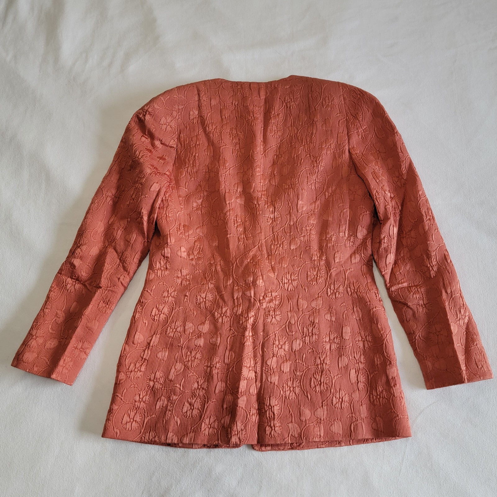 Vintage 1970s Anne Klein Blazer Jacket Union Made Orange Salmon Women Size 6