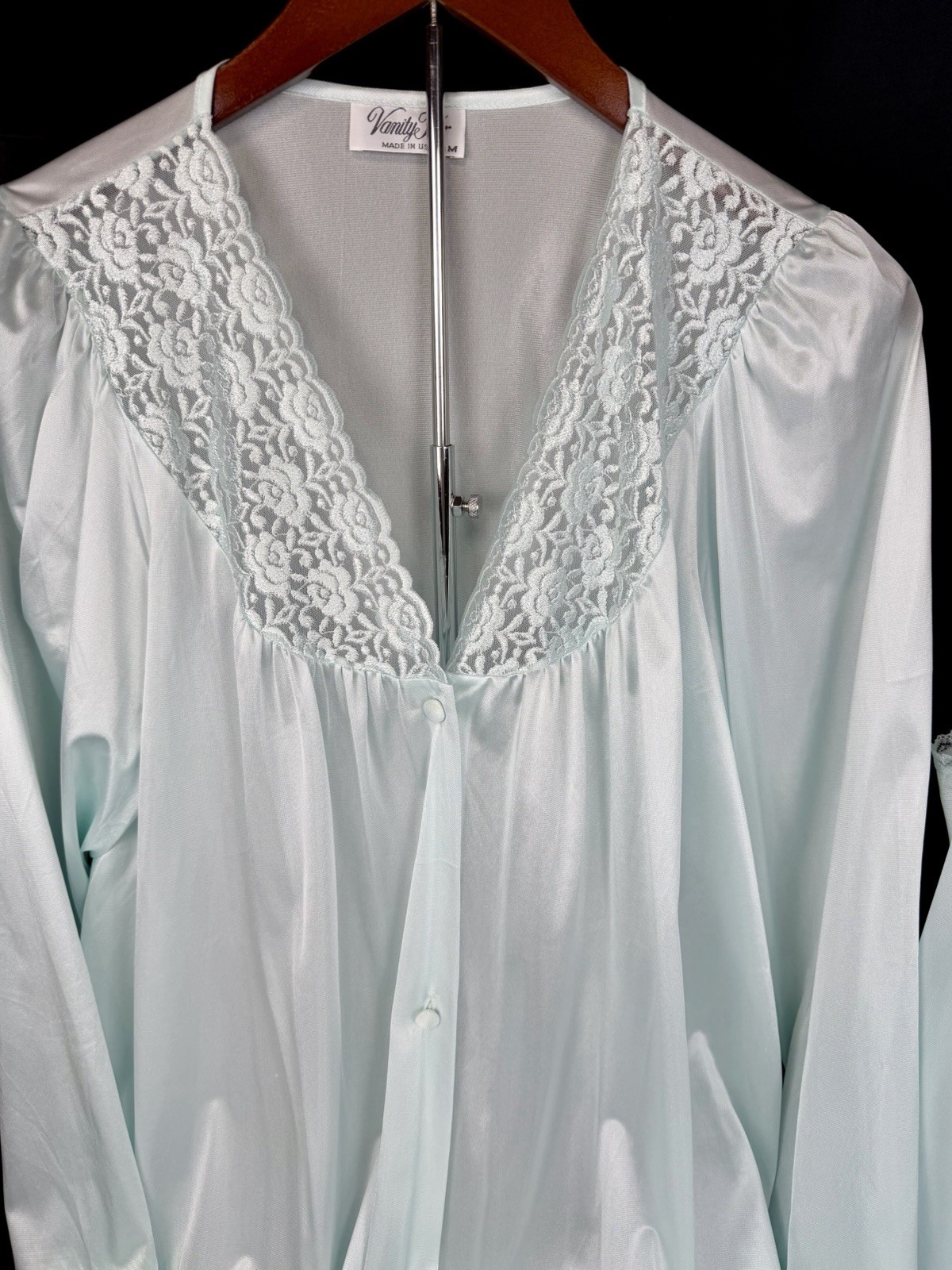 Vanity Fair Vintage NEW No Tags 2pc Mint Green Nightgown & Robe Set Size M