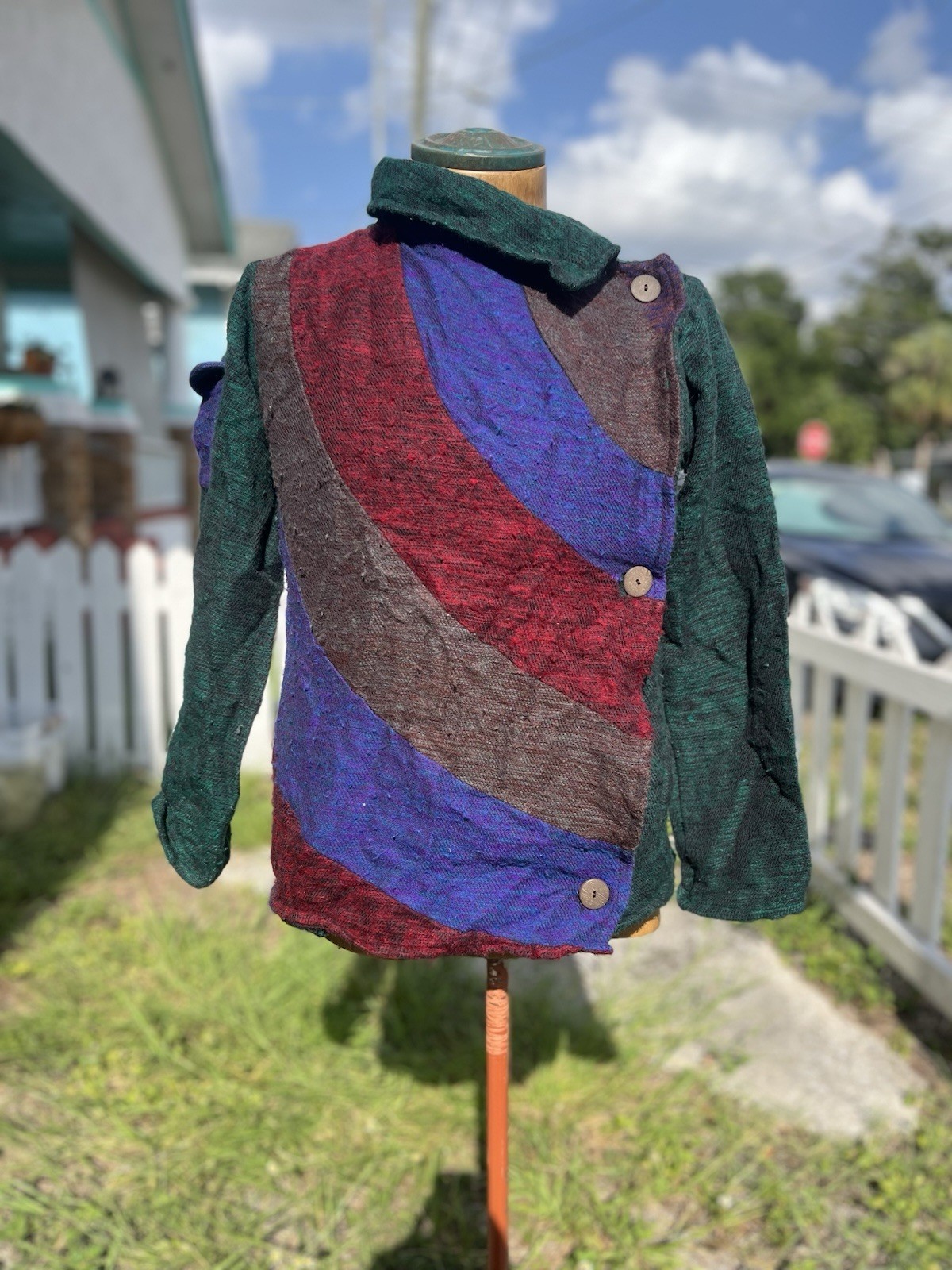 Vtg Lakhay’s Collection Hand Made Wool Sweater Made In Nepal Bohemian L/XL