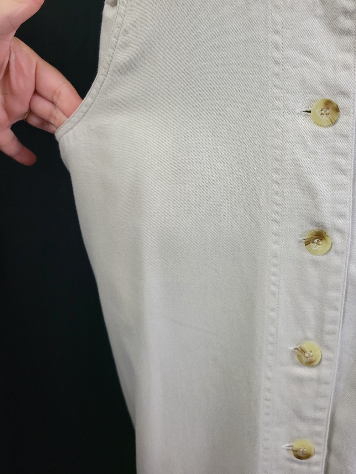 Vintage Access Light Khaki Button Down Sheath Dress Size Small