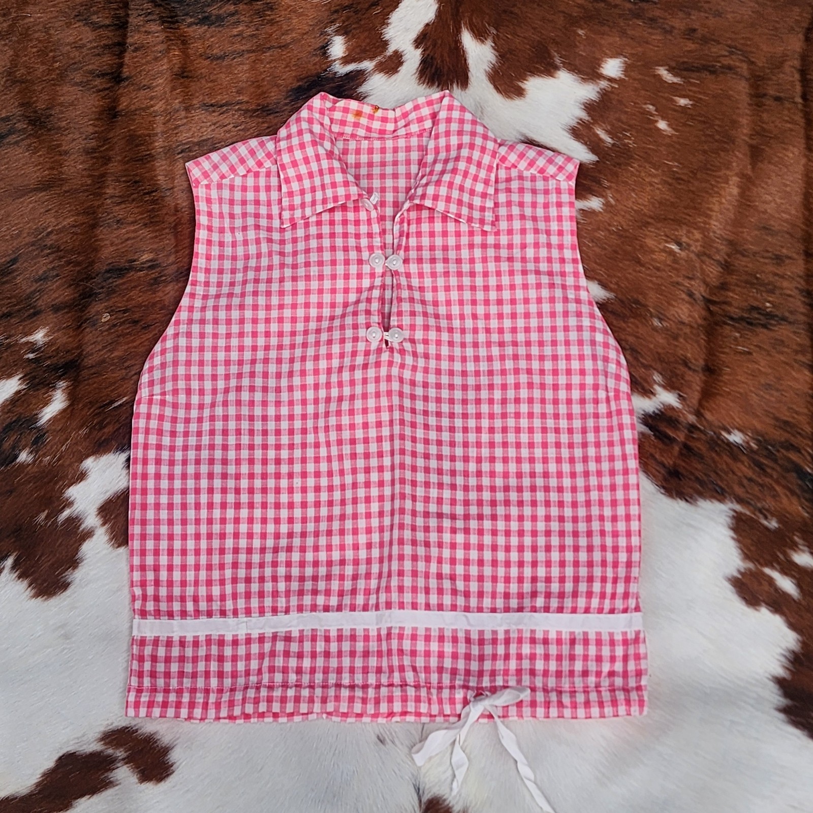 1950s 1940s Kerrybrooke Gingham Set 2 Pc Cotton Shorts Blouse SM XS Vintage