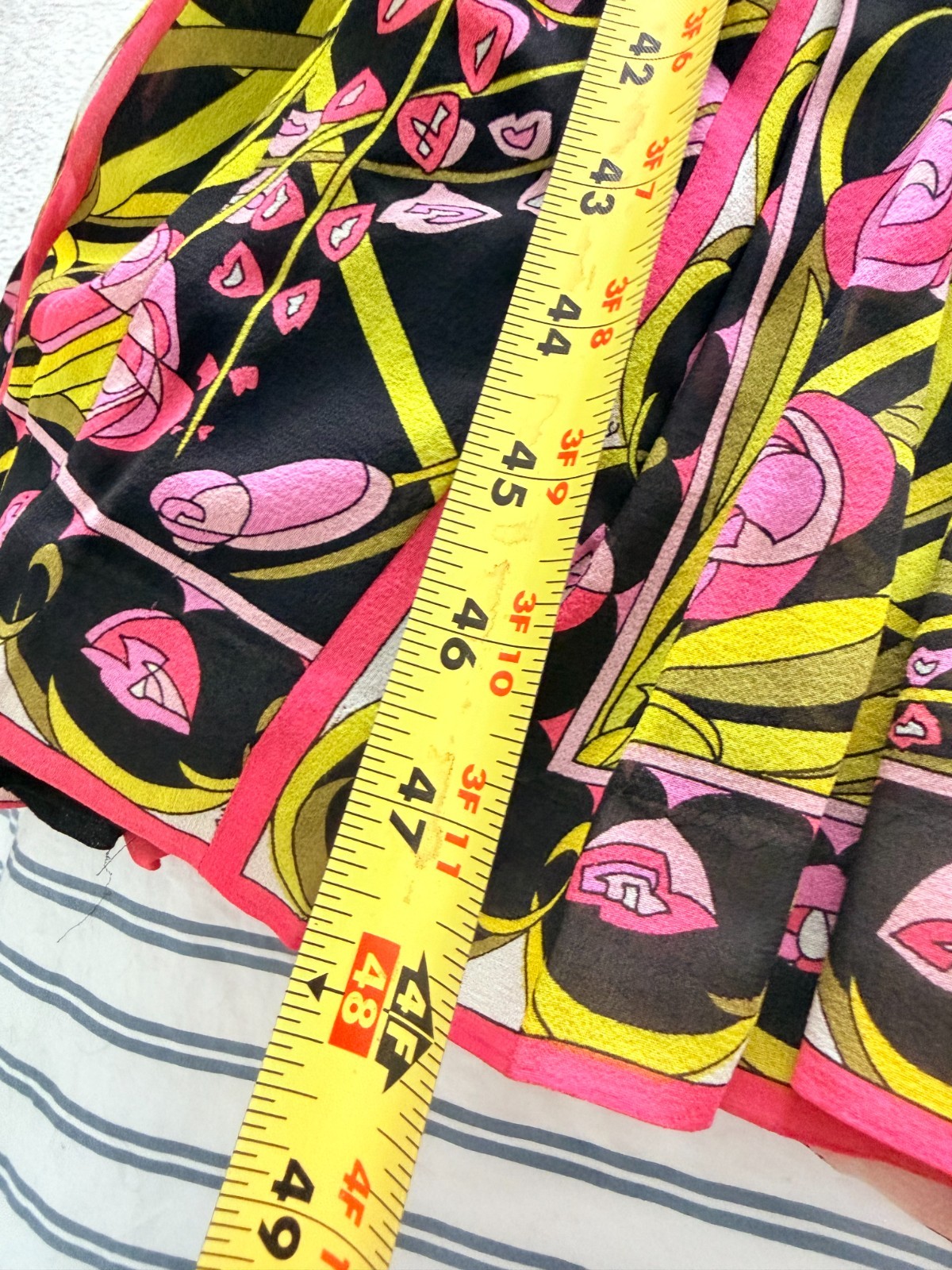 Vintage Emilio Pucci Maxi Dress 8 Floral Print Empire Waist Italy Saks