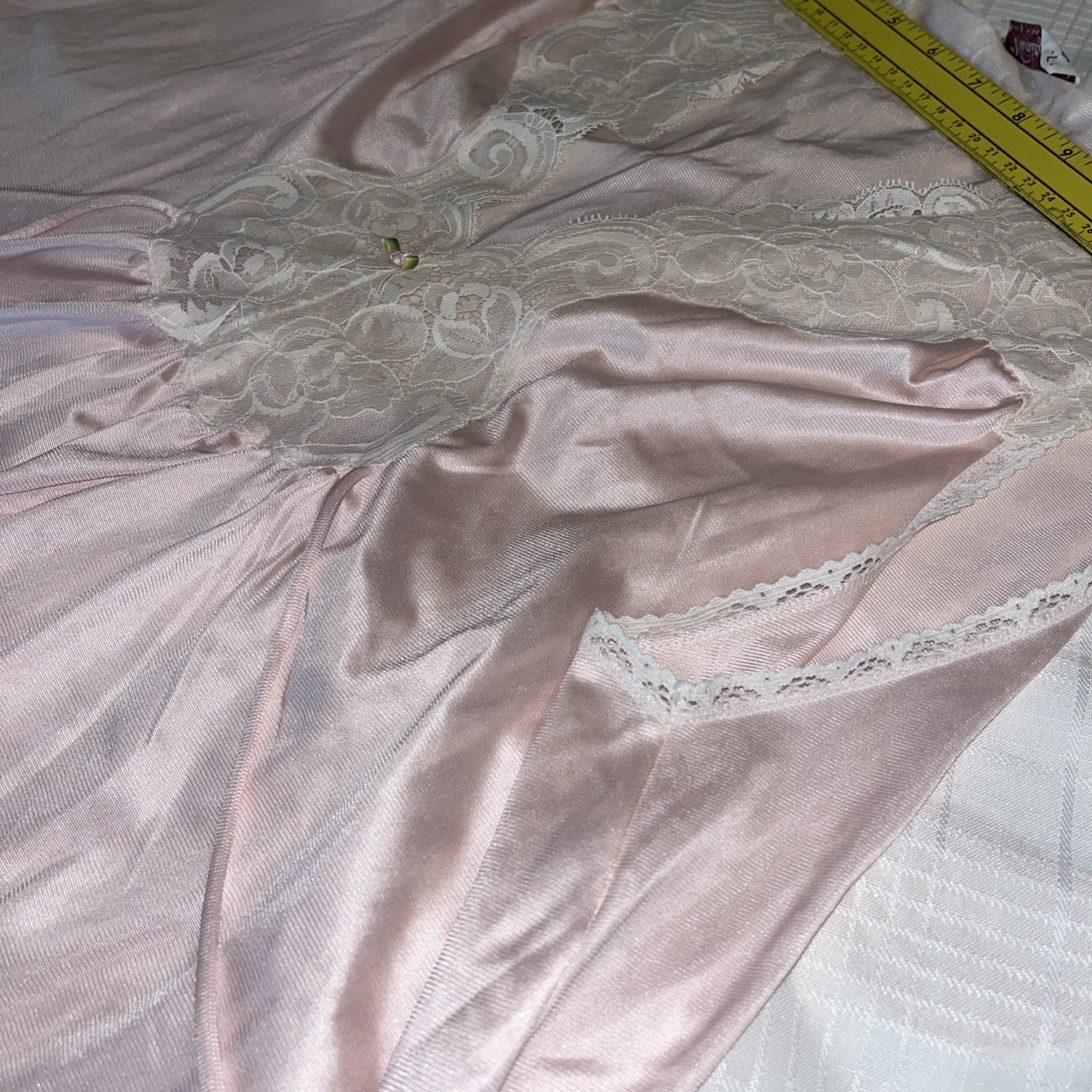 Vtg Vanity Fair Peignoir Maxi Set Size L Pink Grecian Glam Mad Men Fairy Core