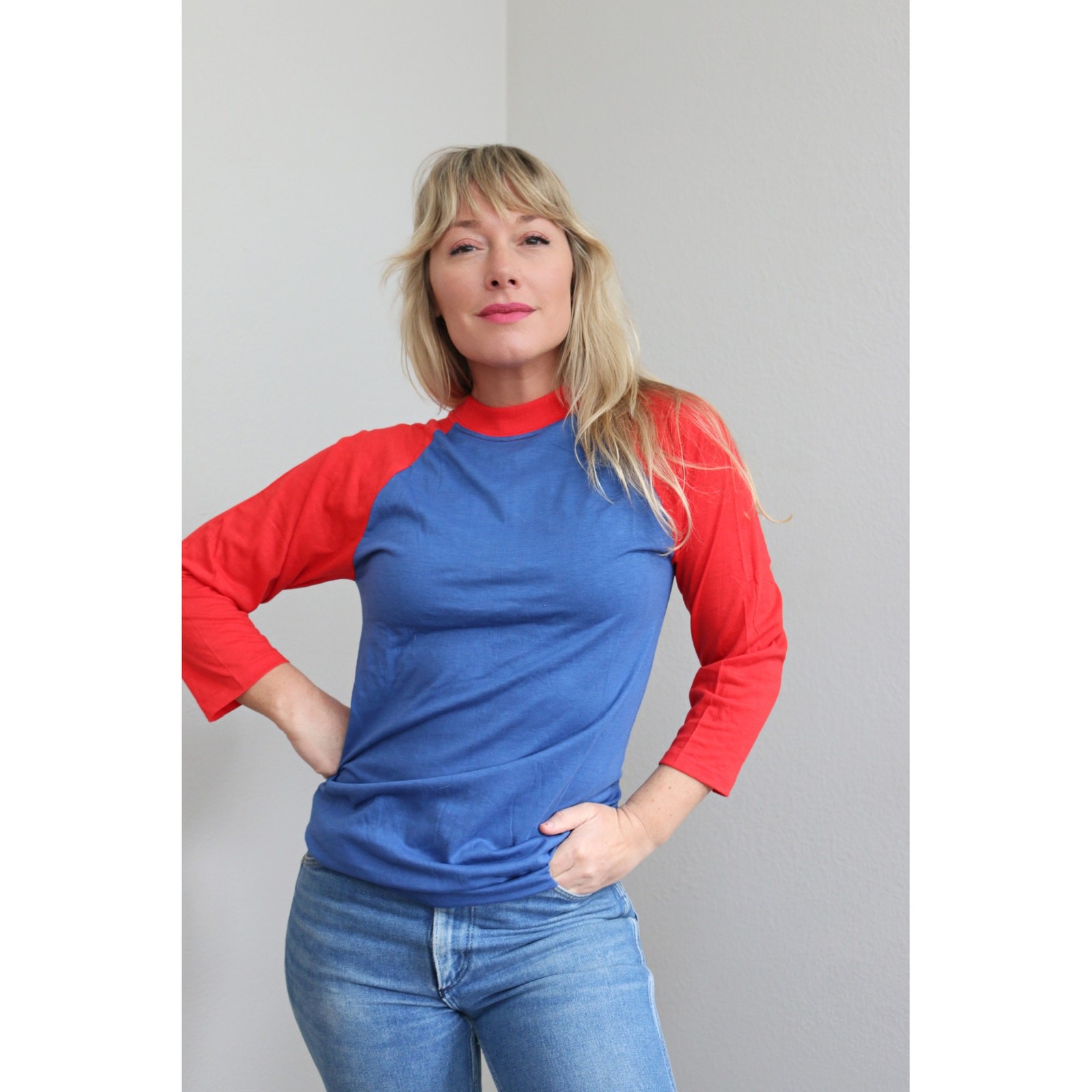 1970&rsquo;s Deadstock Vintage USA Made Baseball Raglan Shirt Women&rsquo;s MD LG XL Men&rsquo;s