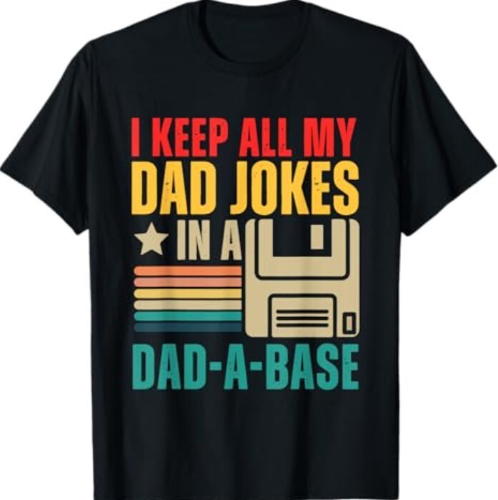 Funny dad jokes in dad-a-base vintage for father&rsquo;s day Mens T-Shirt