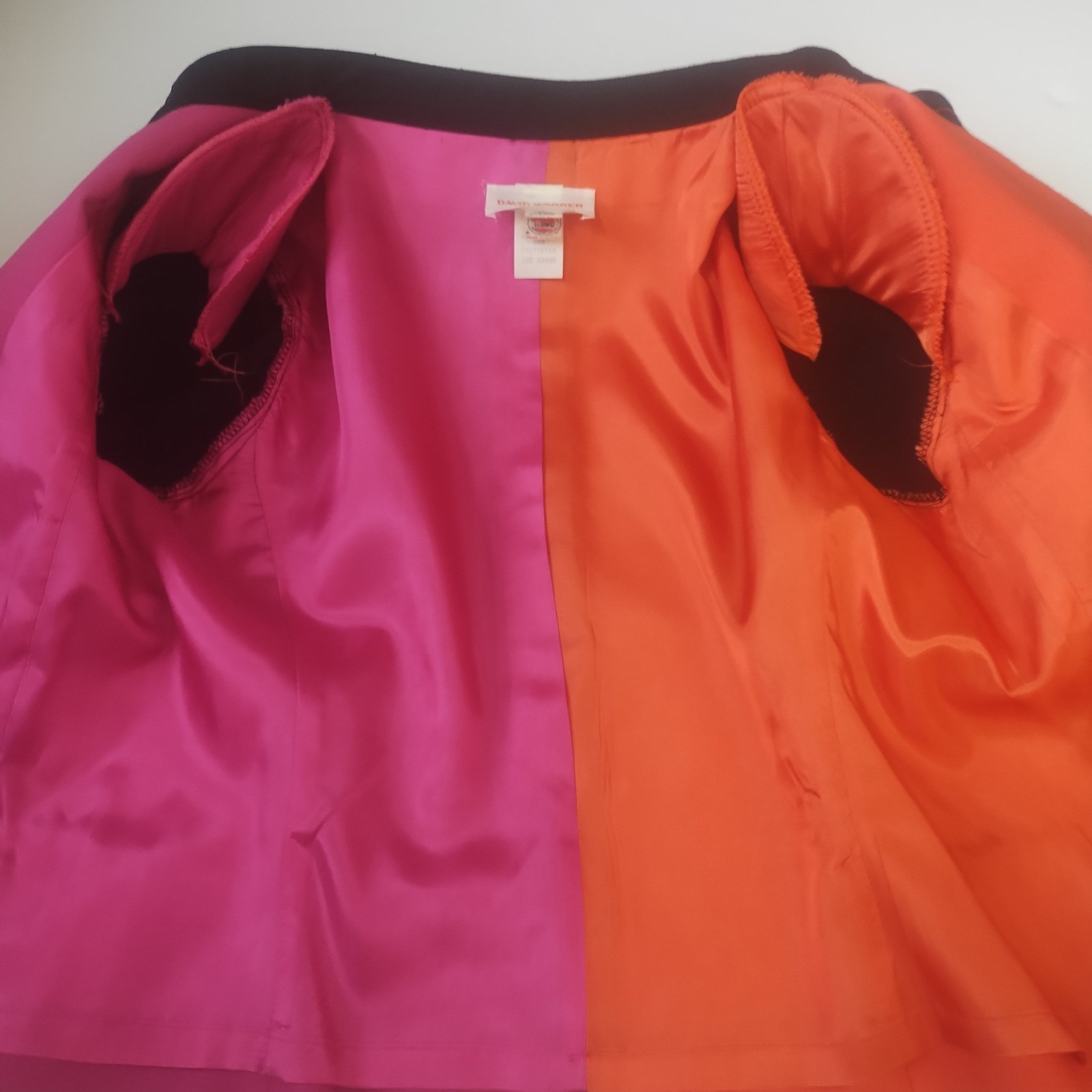 Vintage David Warren Colorblock Blouse Women&rsquo;s 8 80s Mod Maximalist Union Made