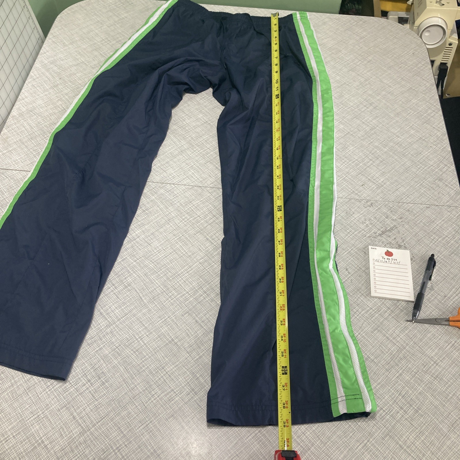 VTG Y2K Old Navy Track Pants Medium Low Rise Mesh Lined Ankle Zip Back Pocket