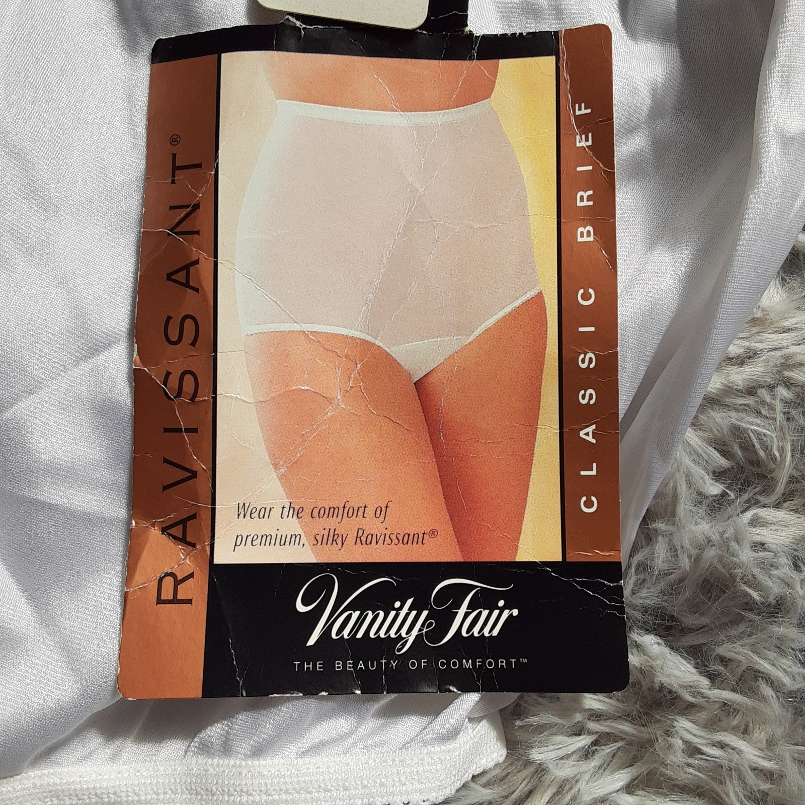 Vanity Fair Shiny Nylon Granny Panties Size 6 White Ravissant NWT Cotton Gusset
