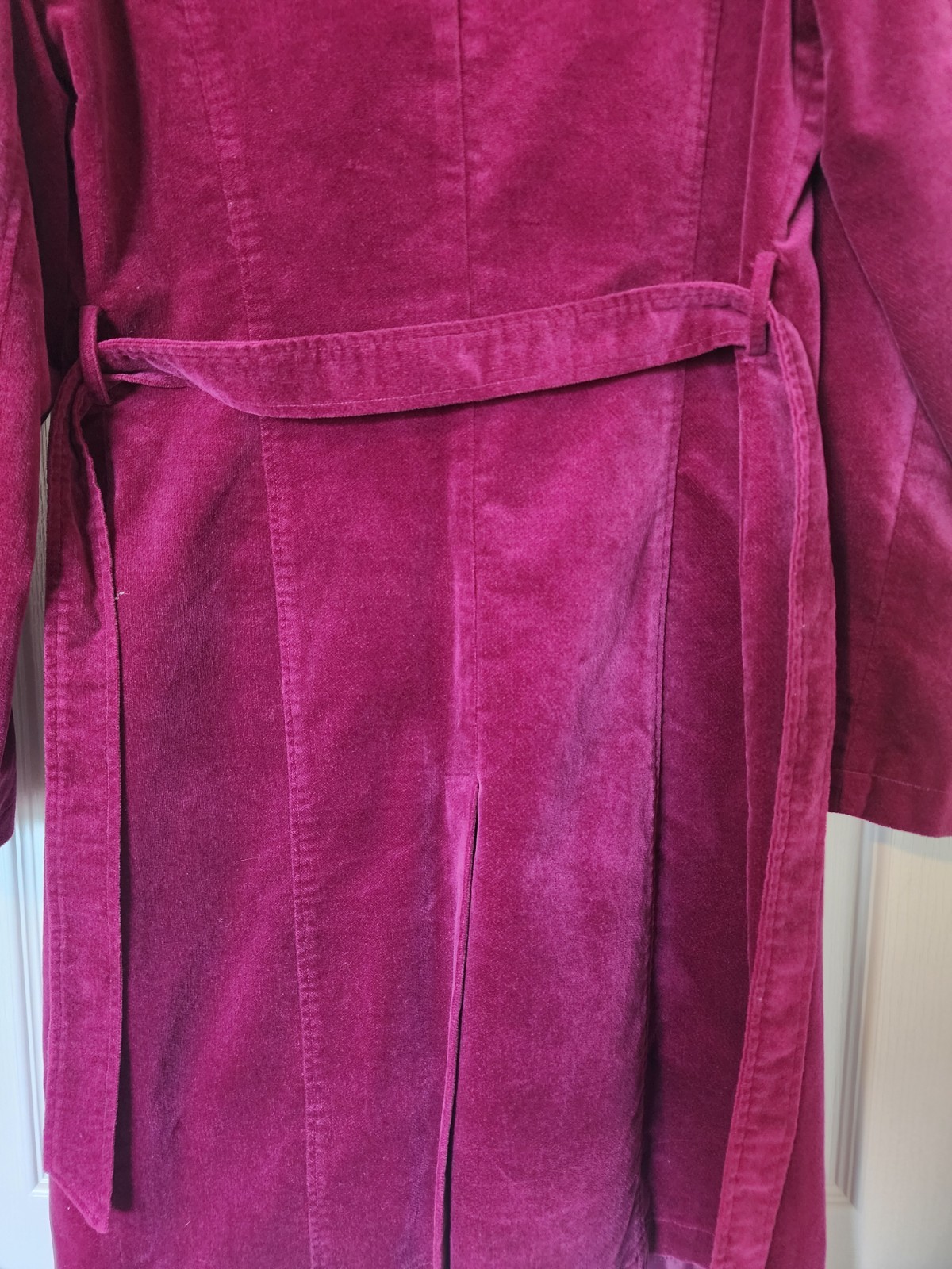 ⚡️VTG RARE 🔥 ESPRIT Magenta Velvet Trench Y2K INDIE SLEAZE L retro festival 💖