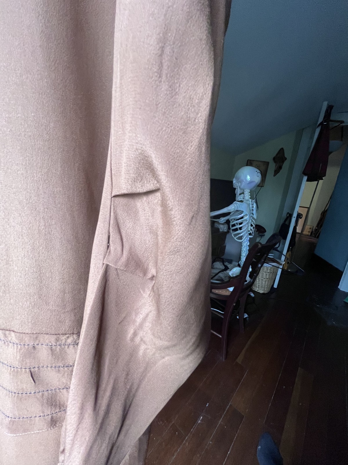 1920s Copper Brown Shift Dress