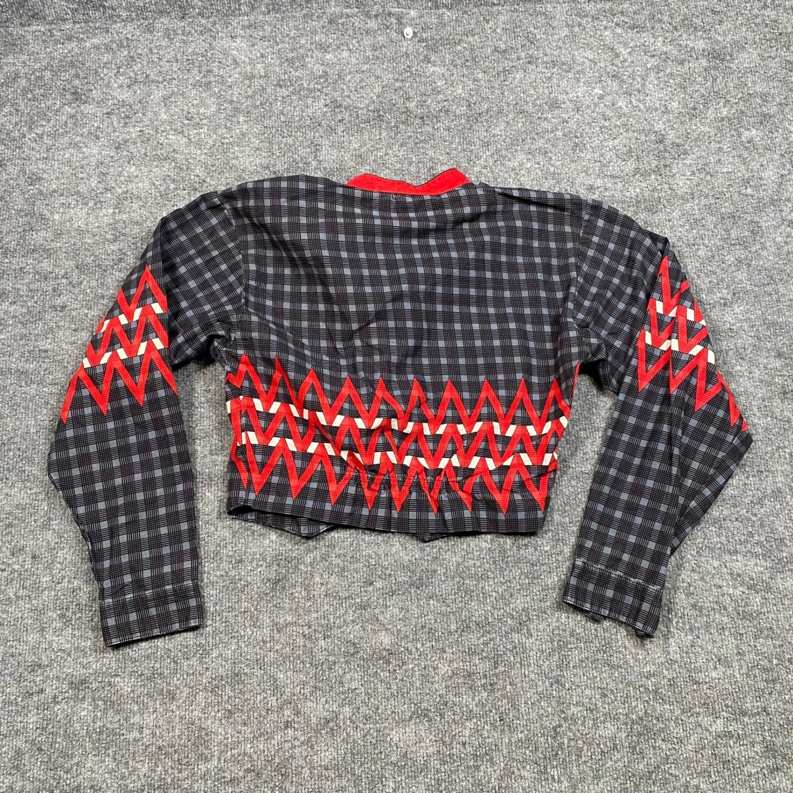 Brooks & Dunn Panhandle Slim Western Crop Shirt Plaid Red Chevron Womens Small