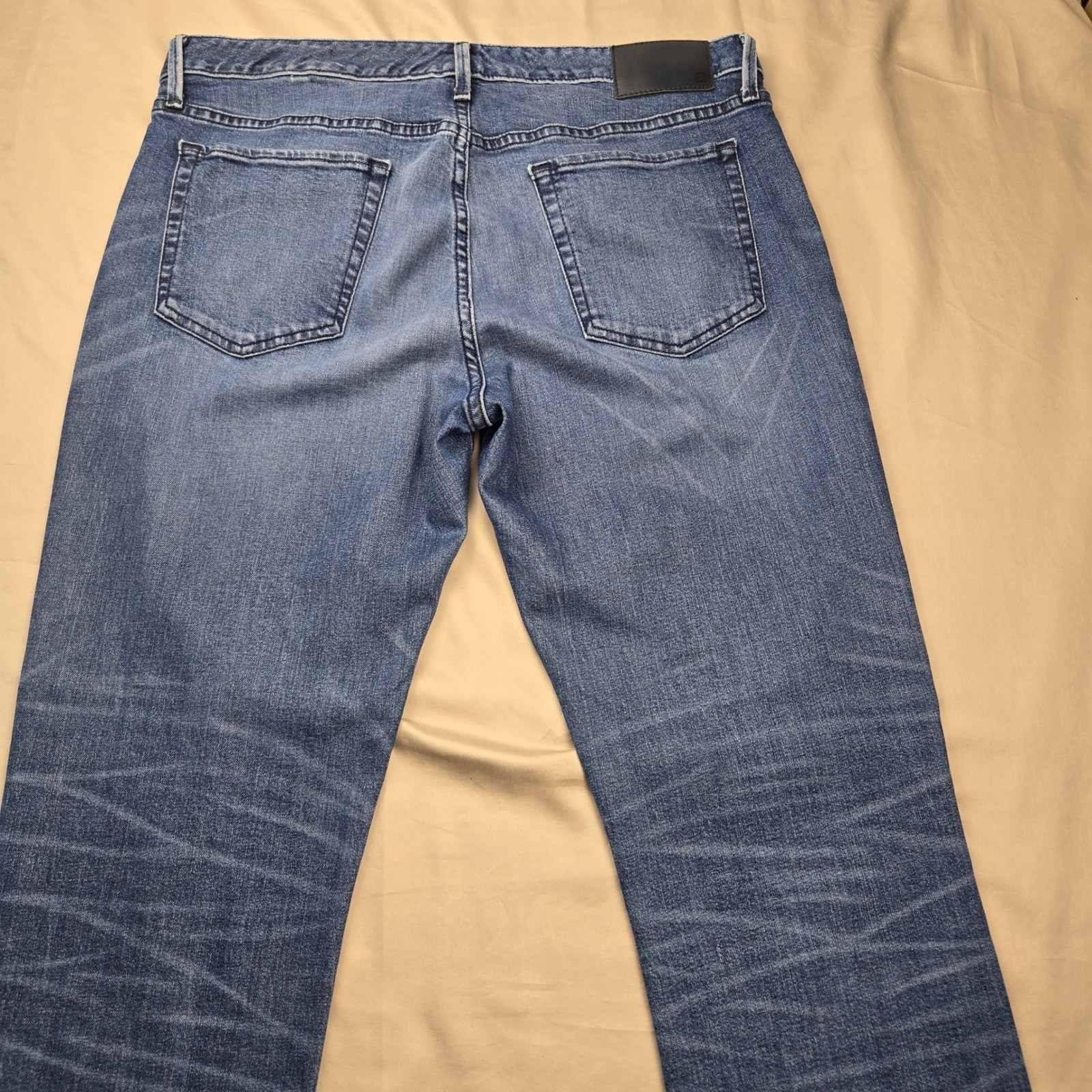 Bonobos Mens Blue Medium Wash Stretch Straight Leg Jeans 35×32 BNX-201 BLW36