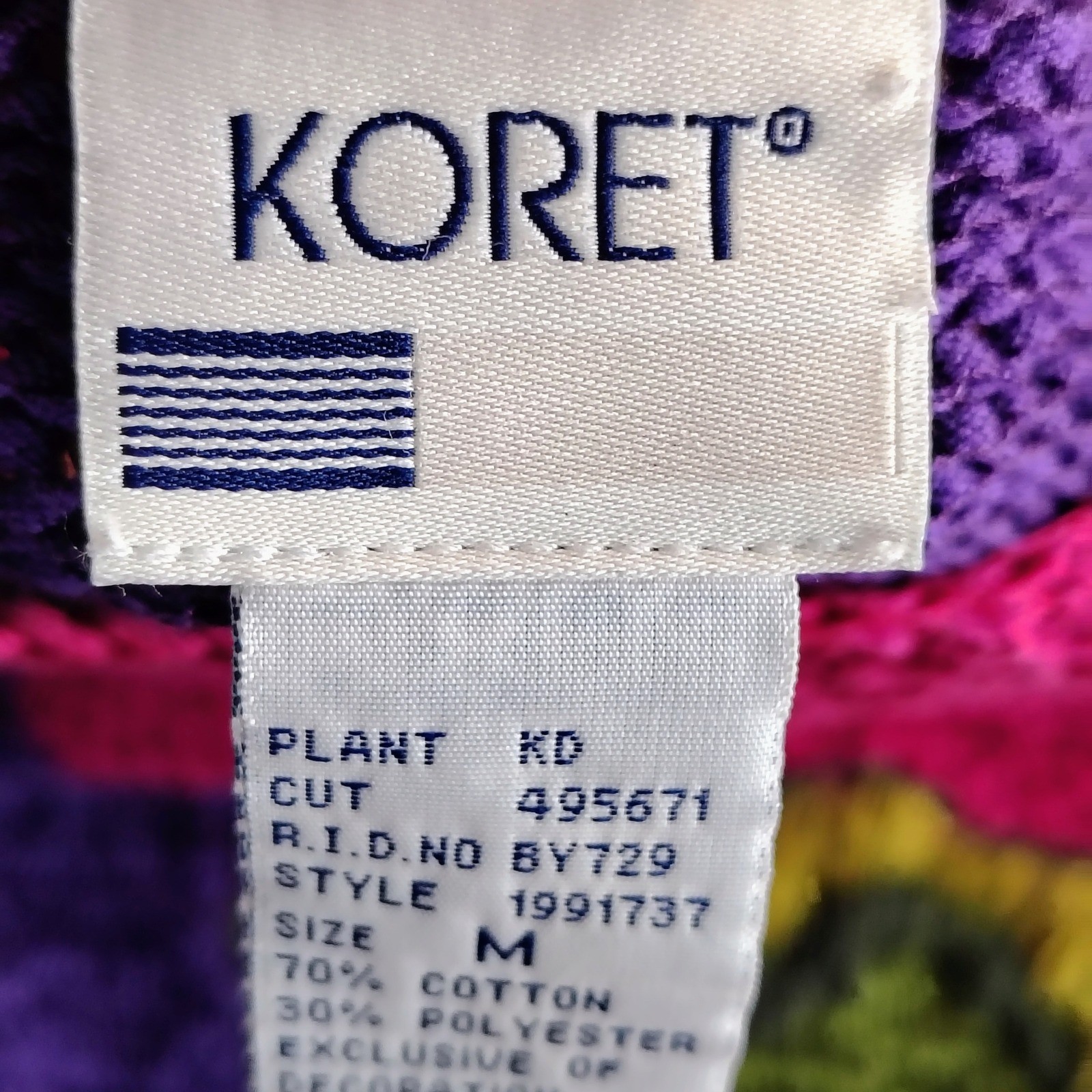 Koret Vintage 2 Piece Set Womens Medium Pink Purple Floral Knit Top Maxi Skirt