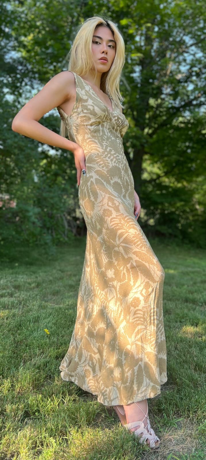 MAGICAL ANTIQUE 1930’S SOUTHWEST DESERT FLORAL + NATIVE AMERICAN PRINT DRESS