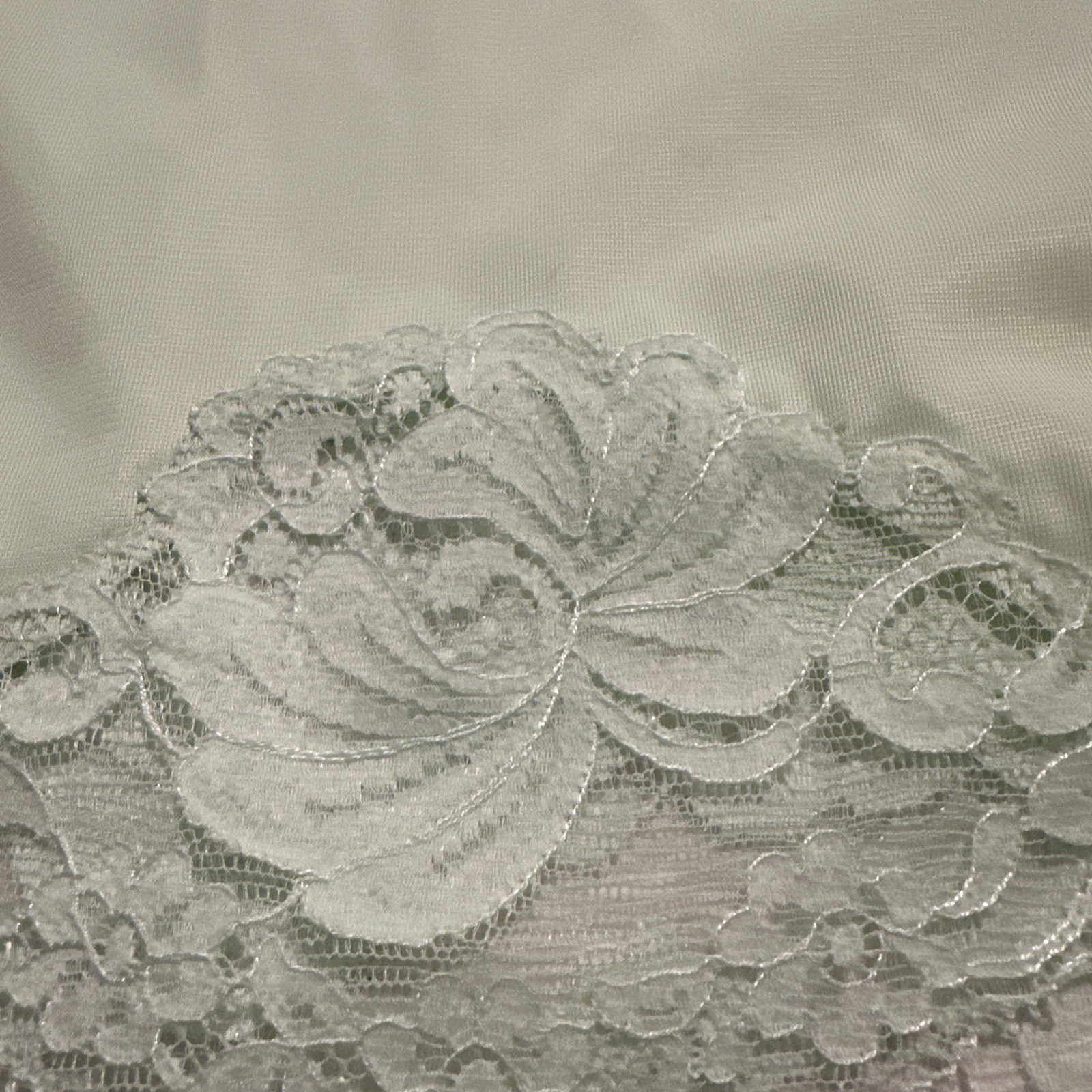 Vintage 70s Sears slip polyester negligee SZ 32 S Lt green Lace Adj Straps