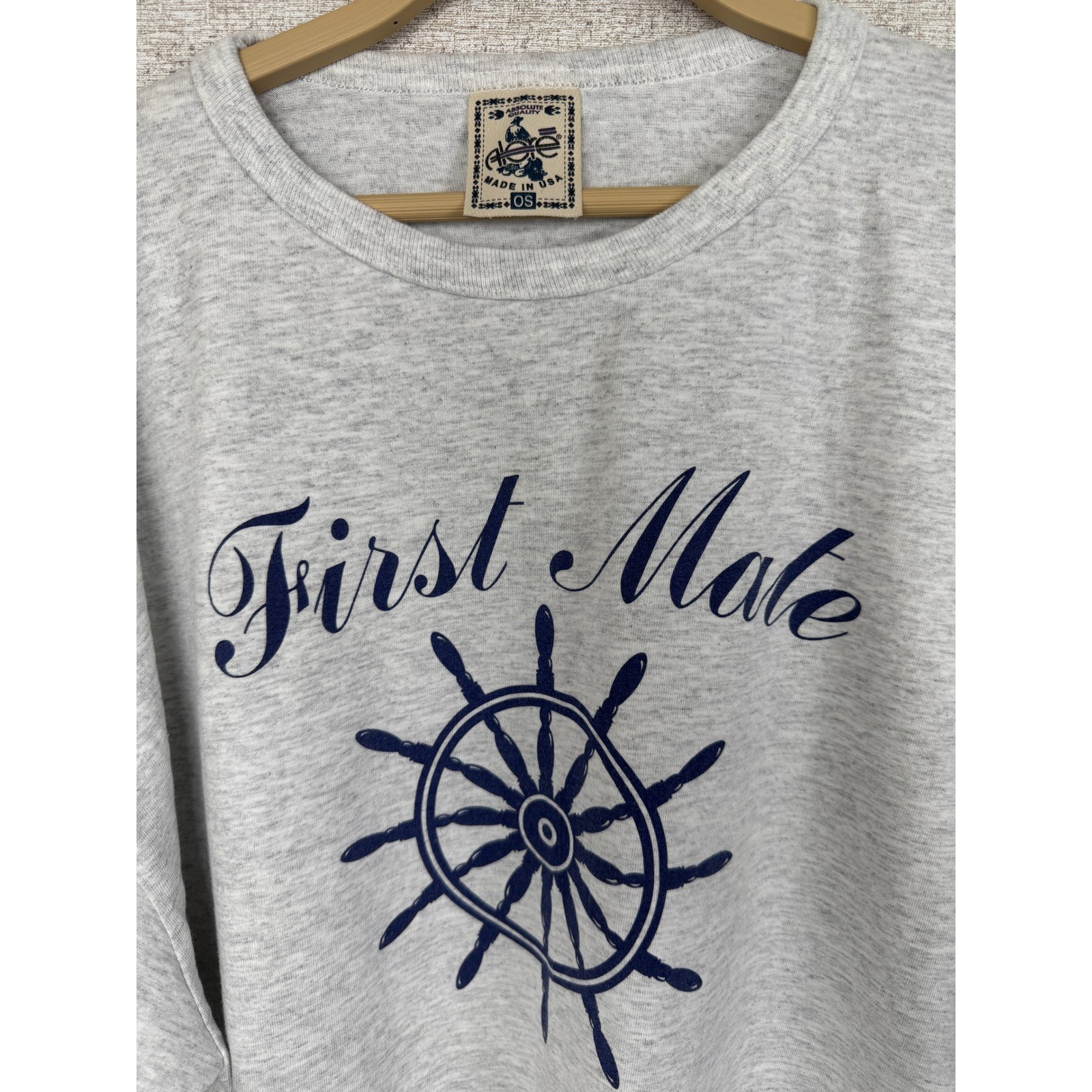 Vintage 90s First Mate Nautical Ship Wheel T-Shirt Dress Made in USA OS
