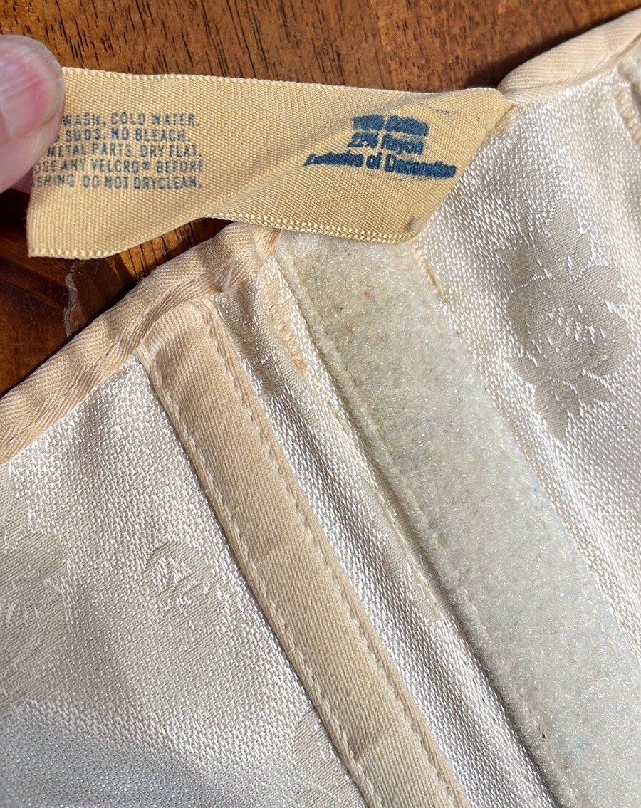 Vintage CAMP Corset~Support Girdle 9479~Union Made~Cream Brocade~sz 38
