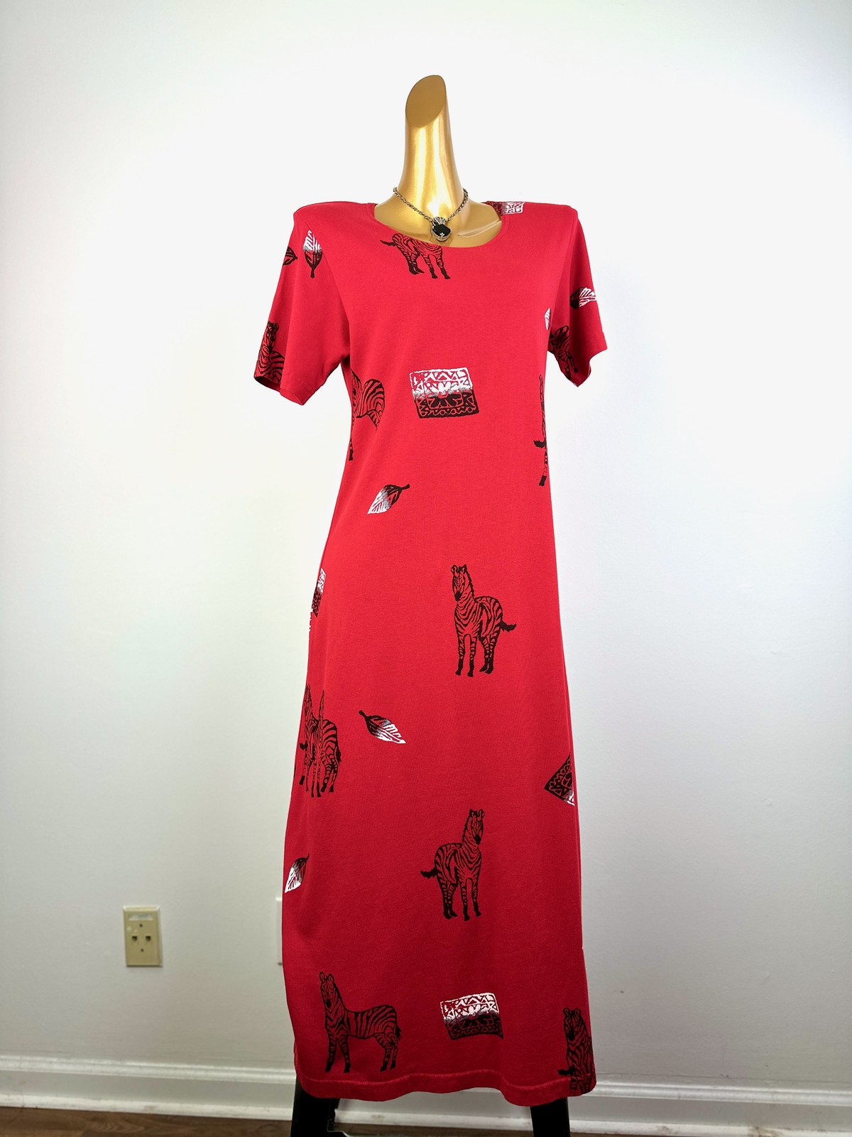 Vintage VTG 90s grunge dress animal print midi sundress