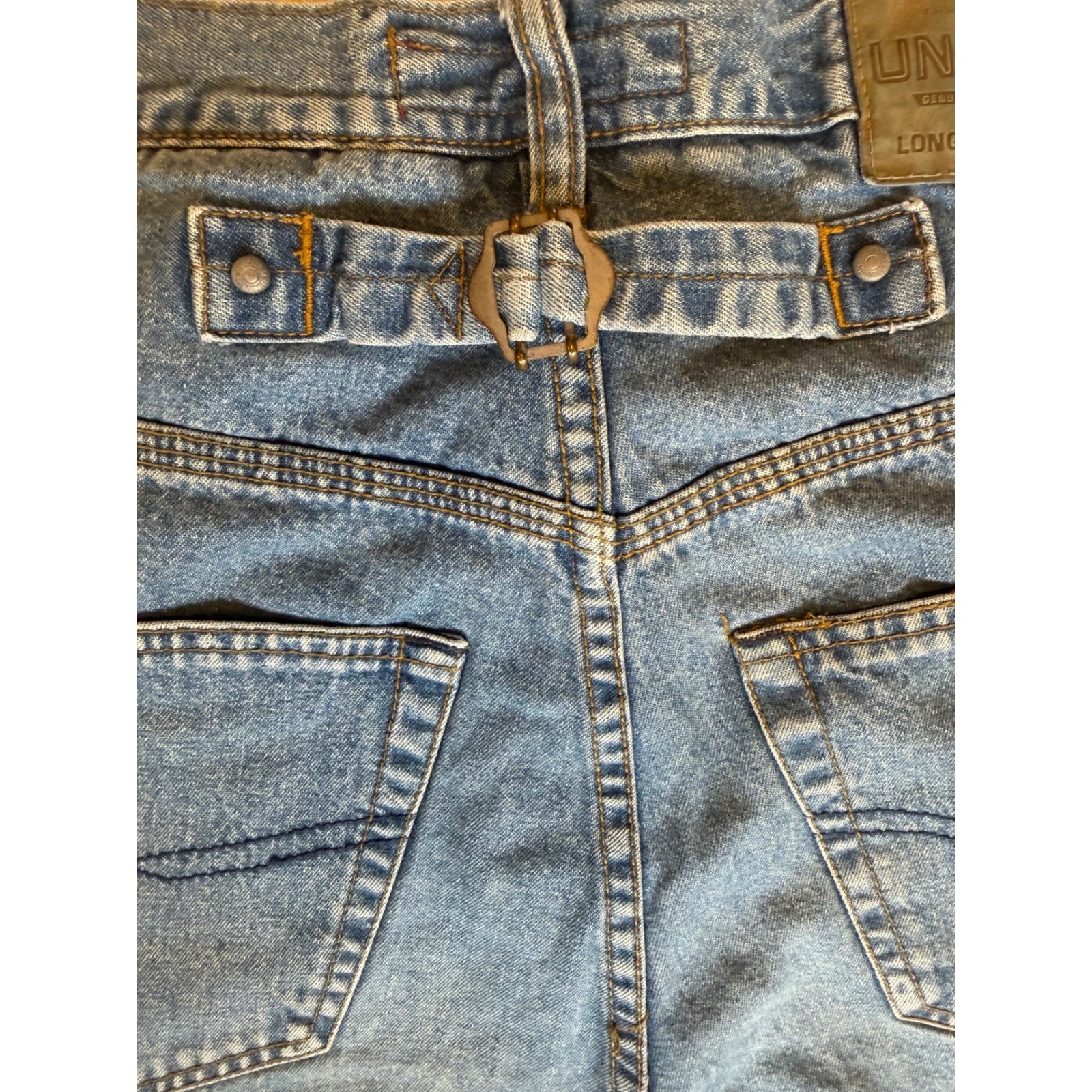Unionbay Vintage 90s Cinch Back High Rise Wide Leg Denim Jeans Blue 26W