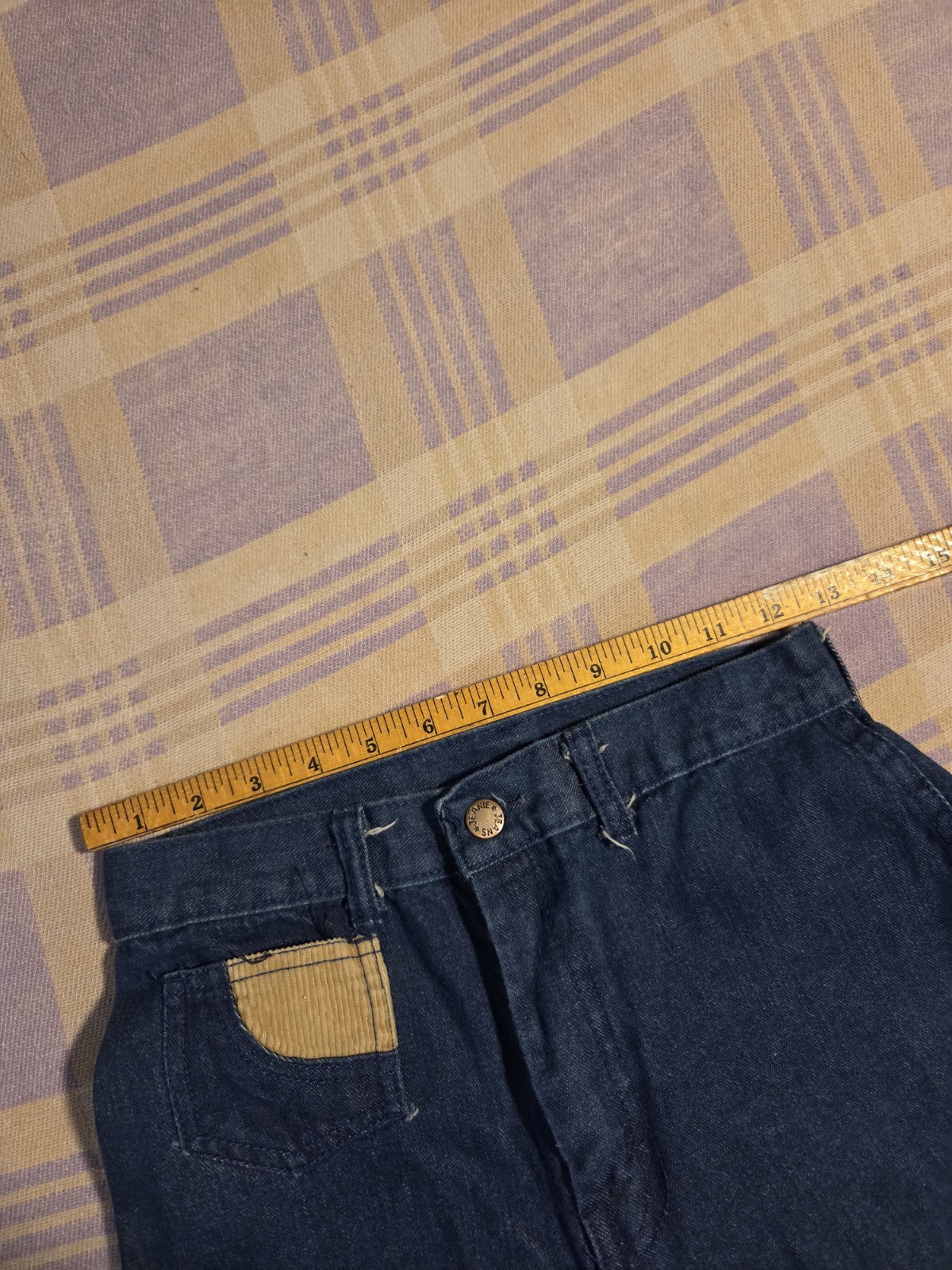 Vintage 70s Patchwork Denim Jeans Pants Flare Jeanie Laura Accessories 7 / 8
